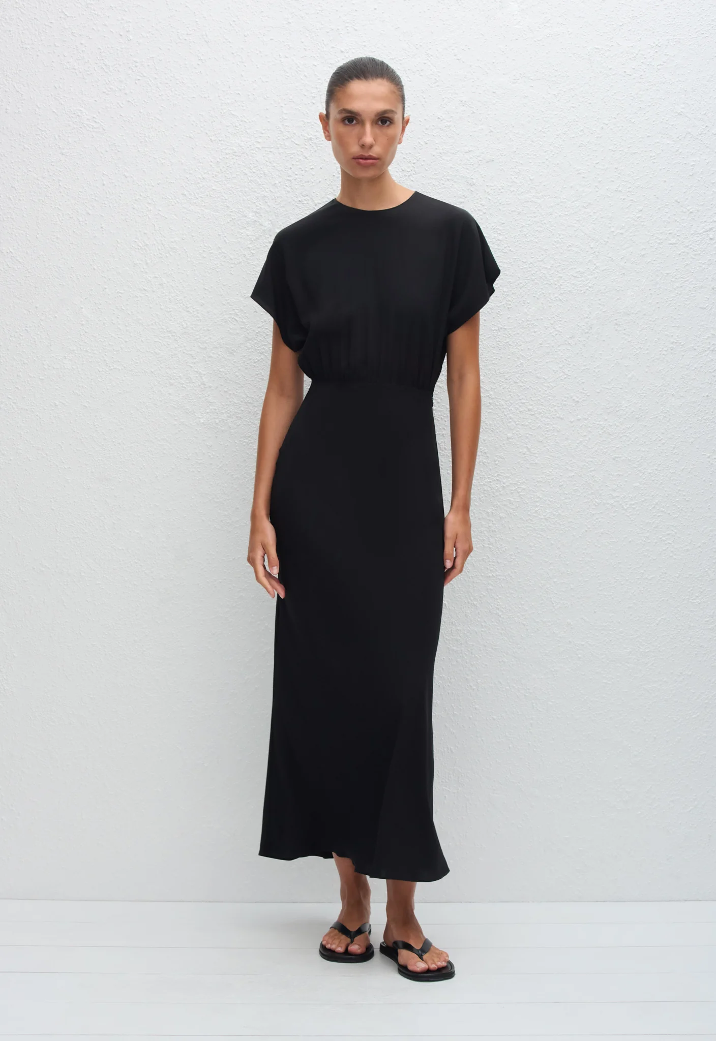 Bias Midi Tee Dress - Black - Image 3