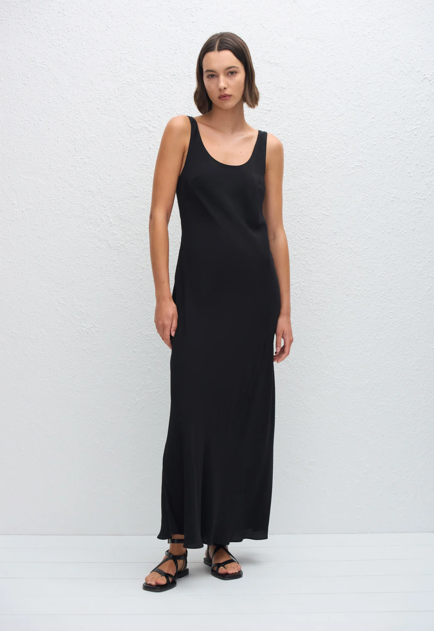 Bias Tank Dress - Black - Image 2