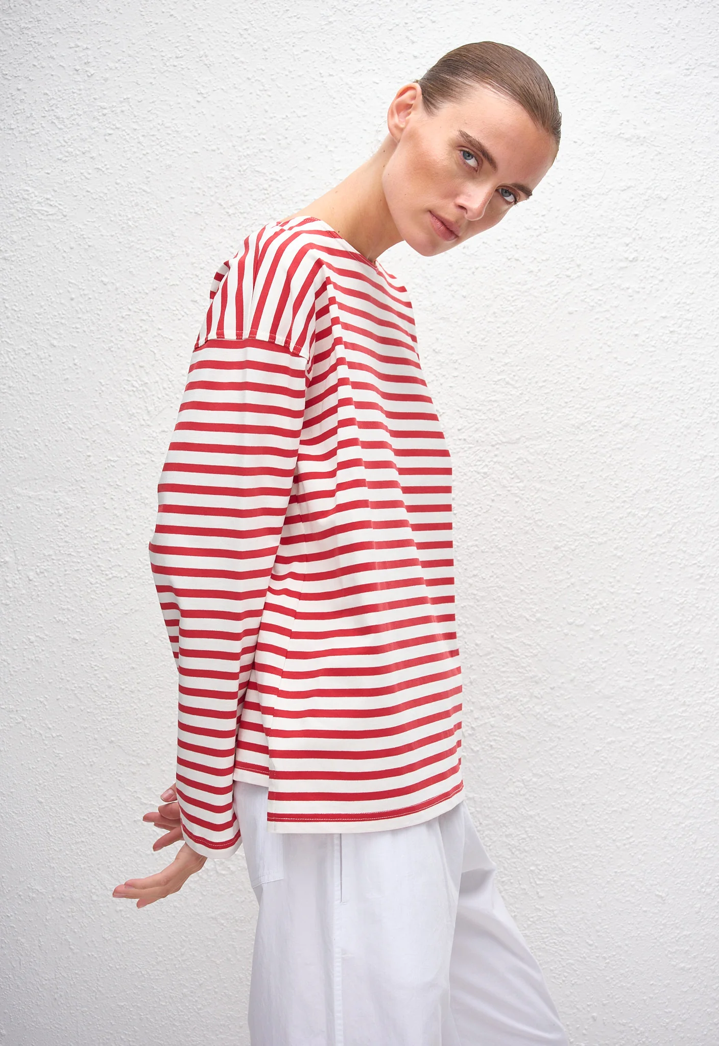 Breton Stripe Tee - Red/White - Image 2