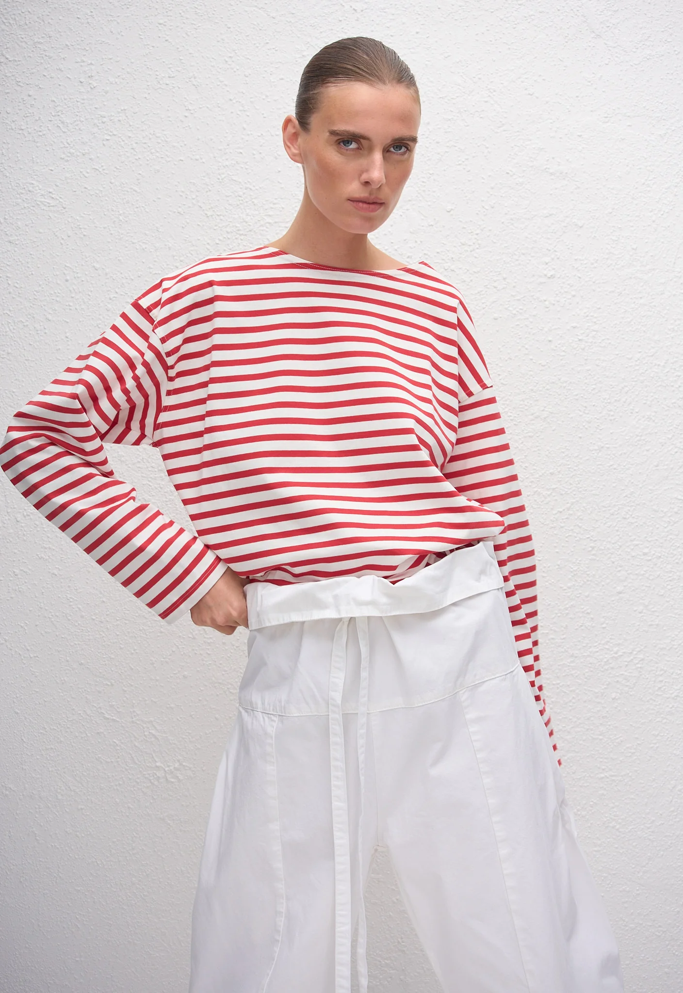 Breton Stripe Tee - Red/White - Image 4