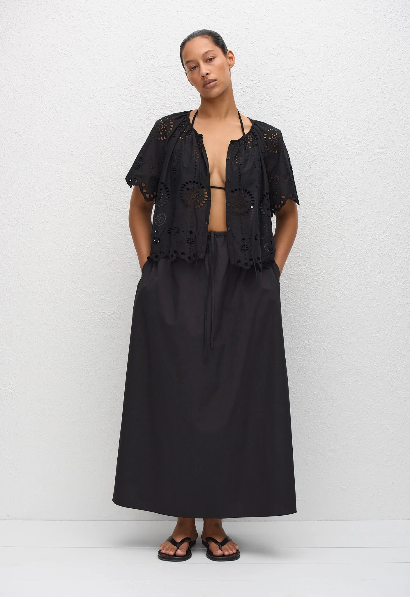 Broderie Blouse - Black - Image 2