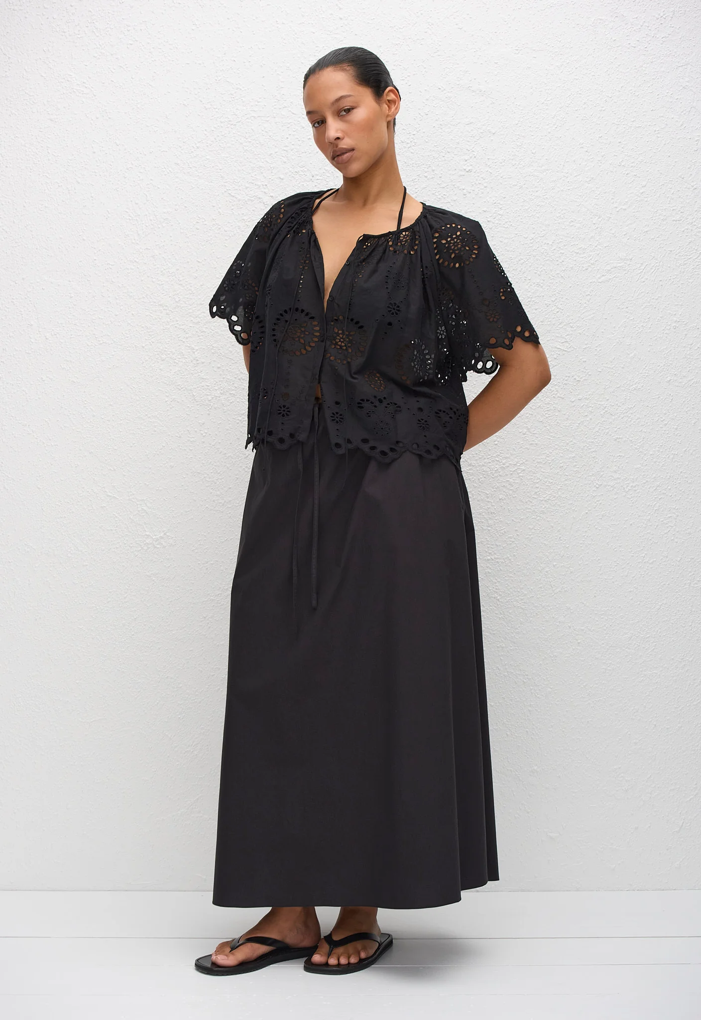 Broderie Blouse - Black - Image 4
