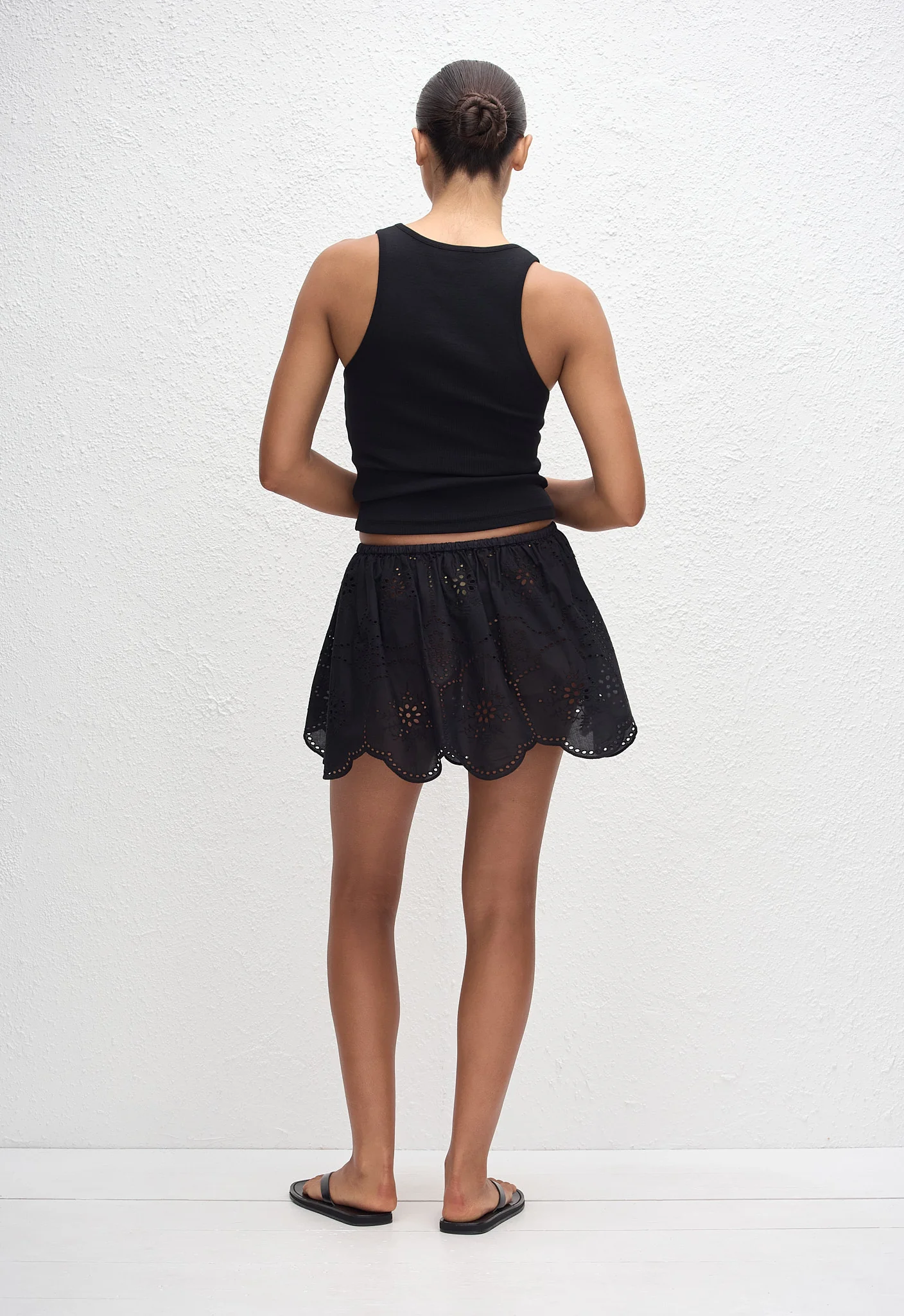 Broderie Mini Skirt - Black - Image 6