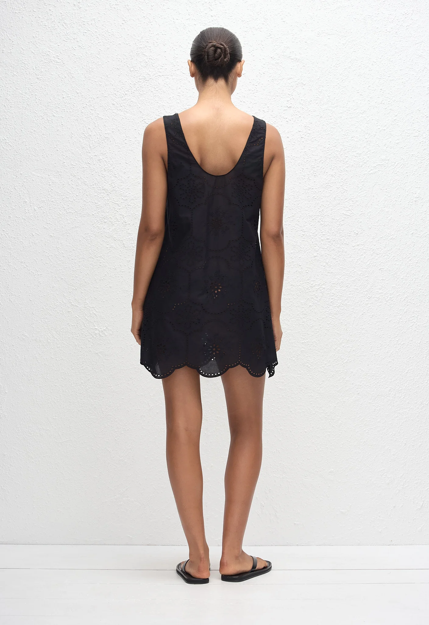 Broderie Tank Mini Dress - Black - Image 4