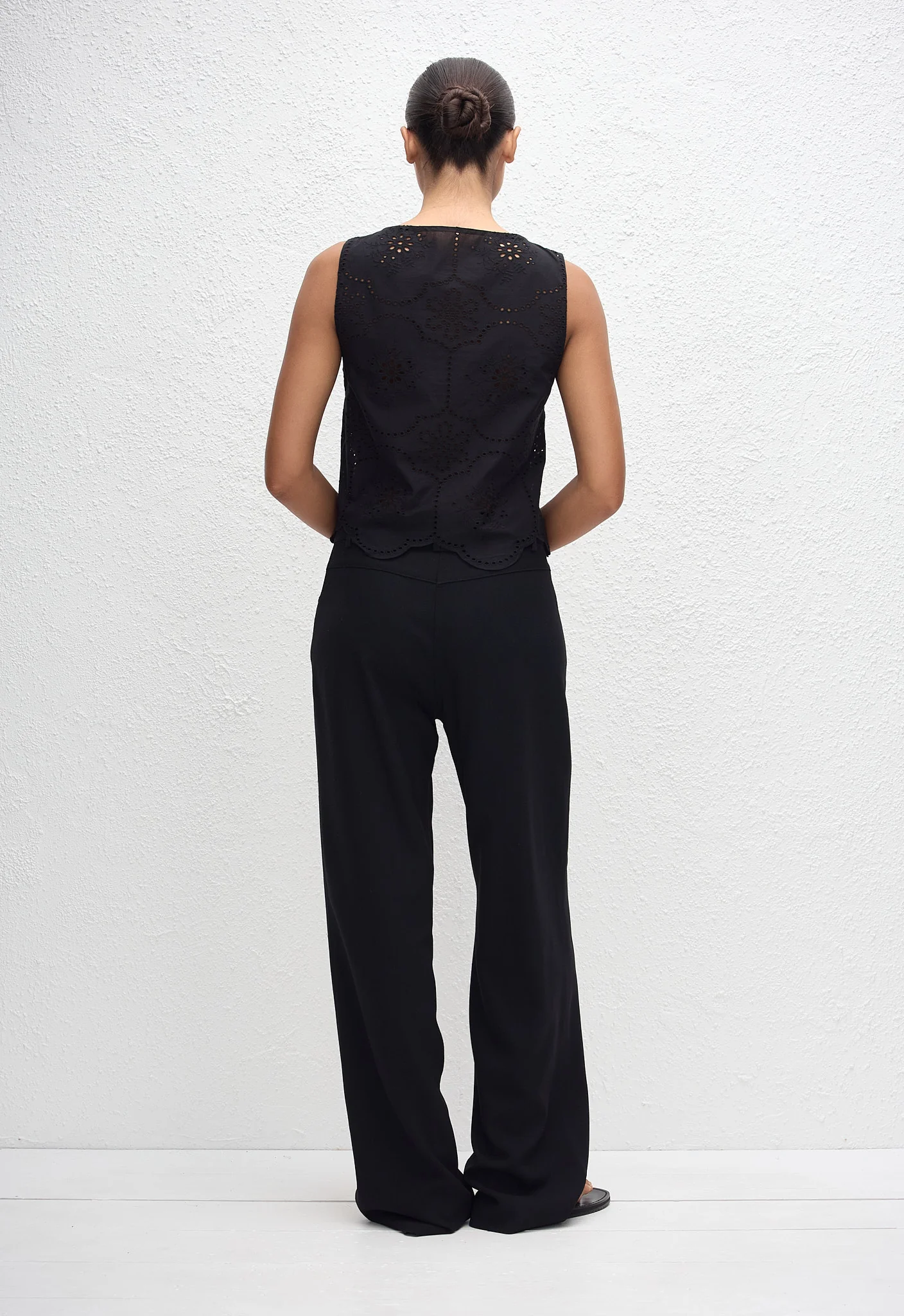 Broderie Tie Blouse - Black - Image 4