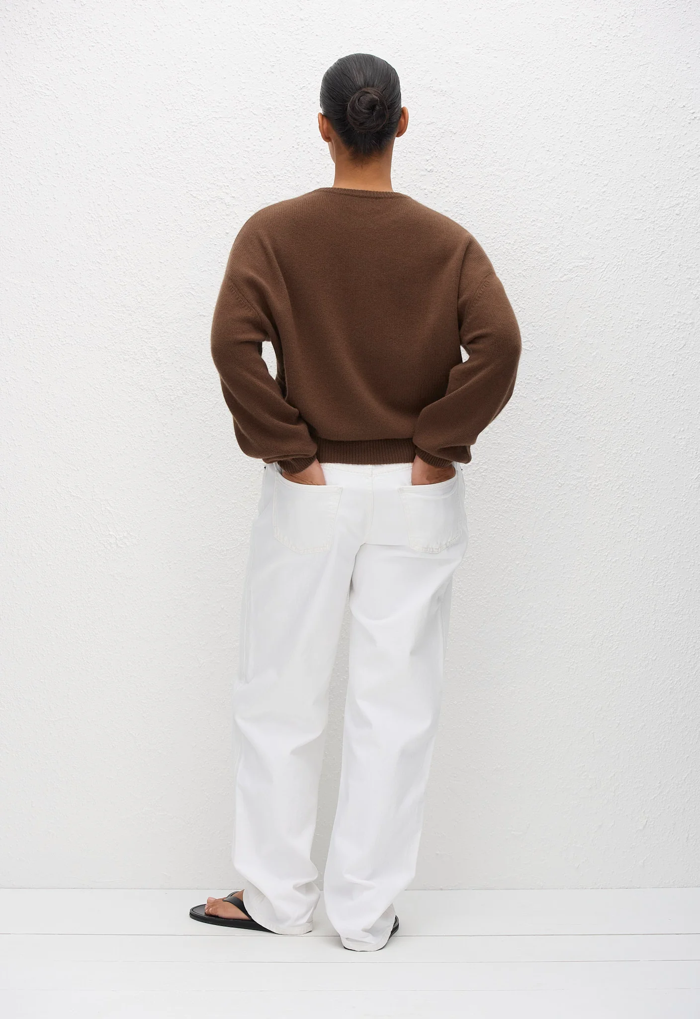 Cashmere Crew Sweater - Chestnut - Image 3