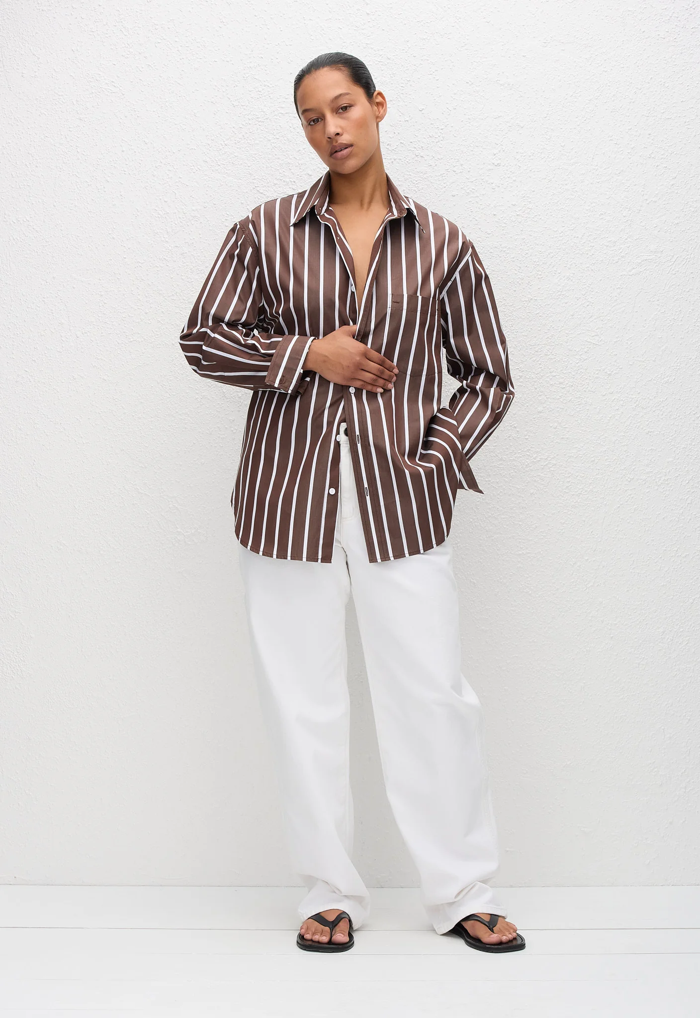 Classic Stripe Shirt - Chocolate Stripe - Image 3