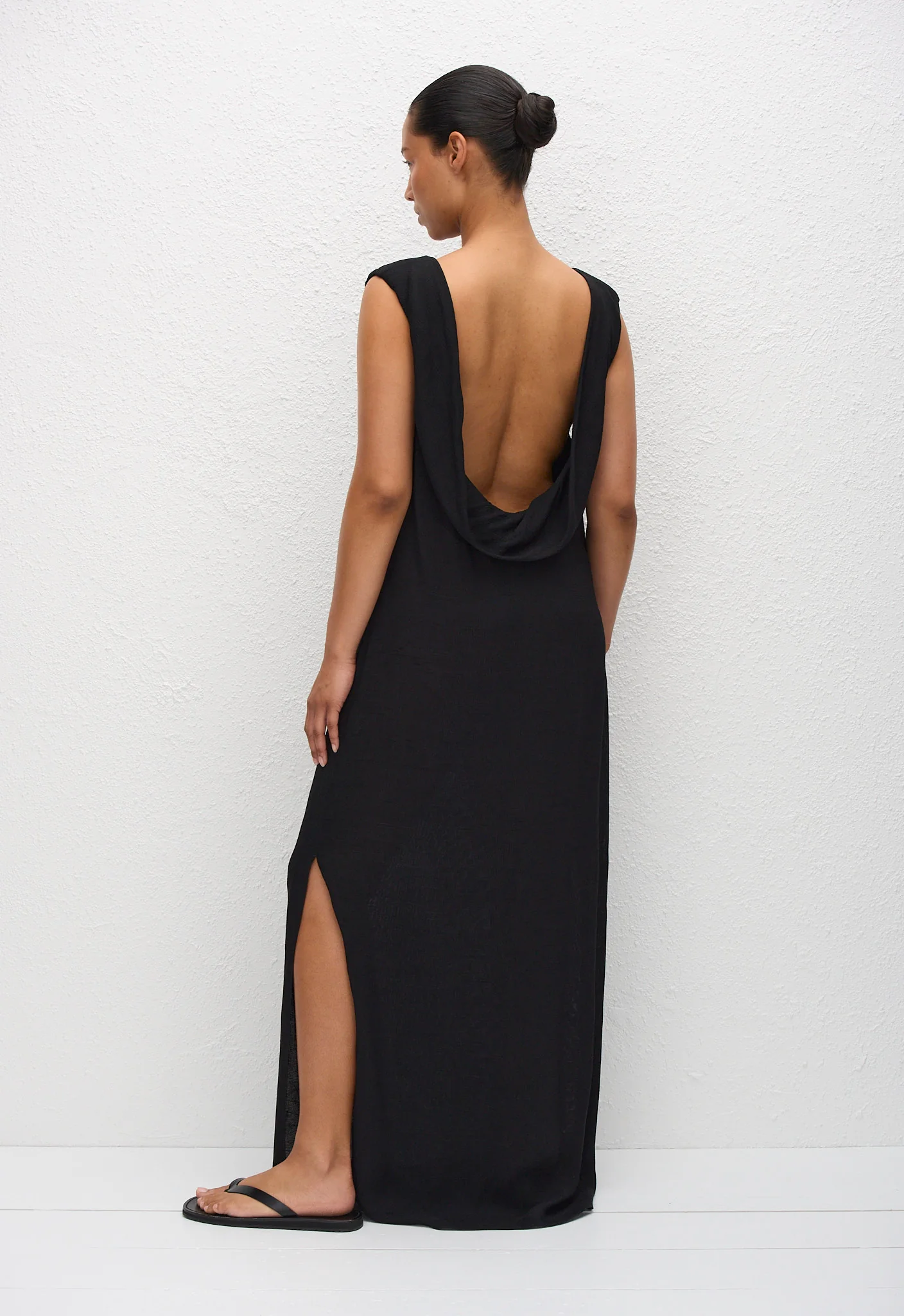 Cowl Back Dress - Black - Image 4