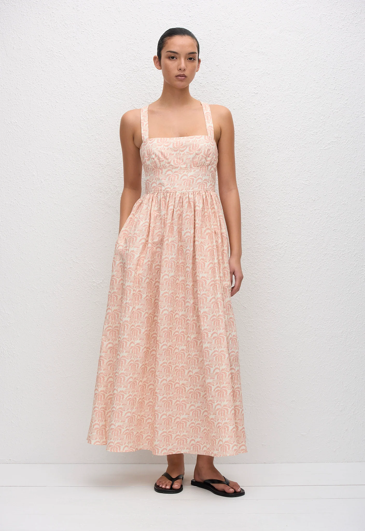 Crossback Linen Dress - Oasis