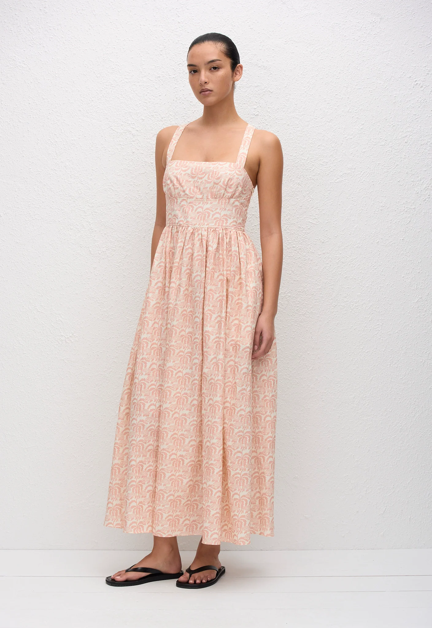 Crossback Linen Dress - Oasis - Image 3