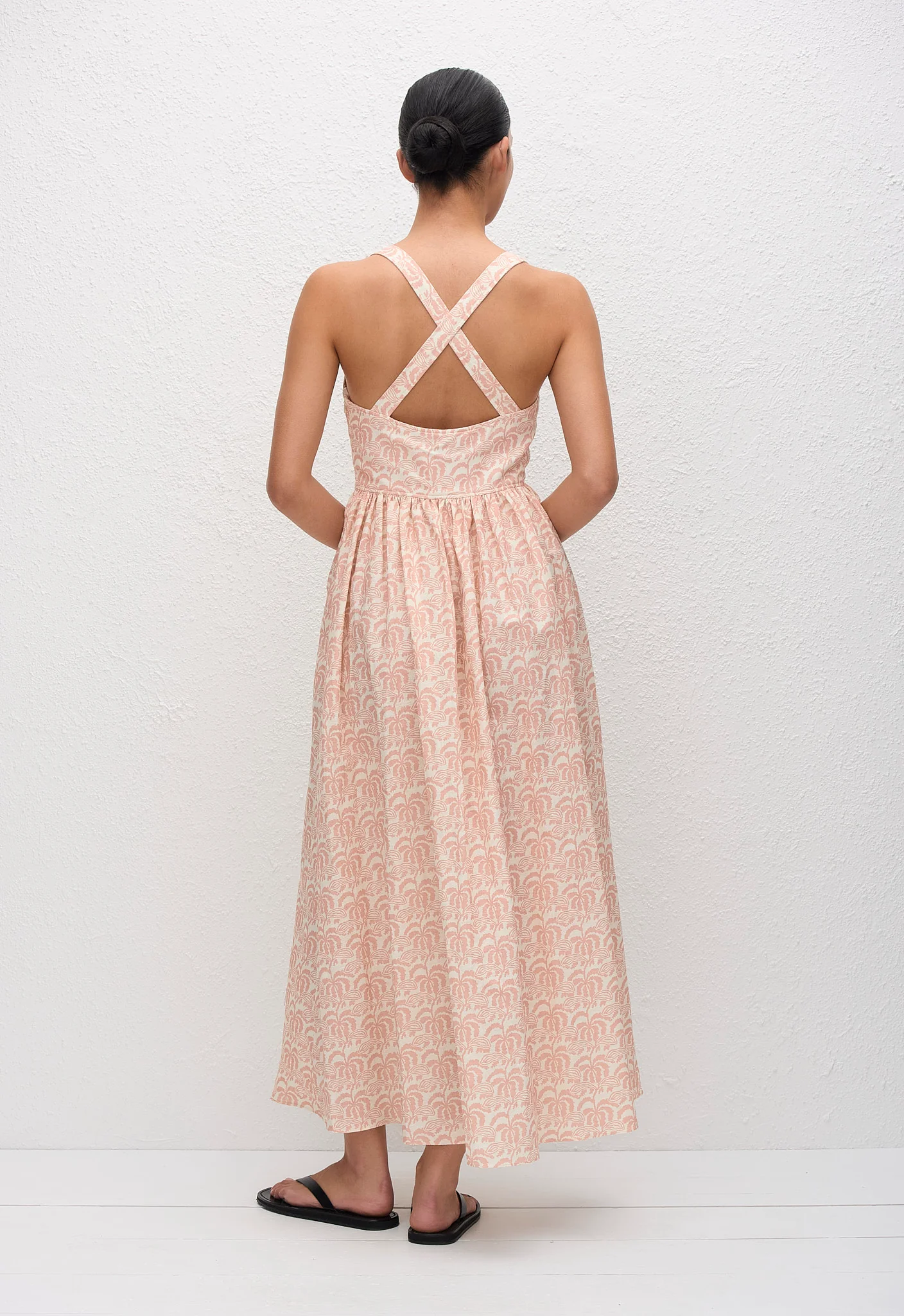 Crossback Linen Dress - Oasis - Image 4