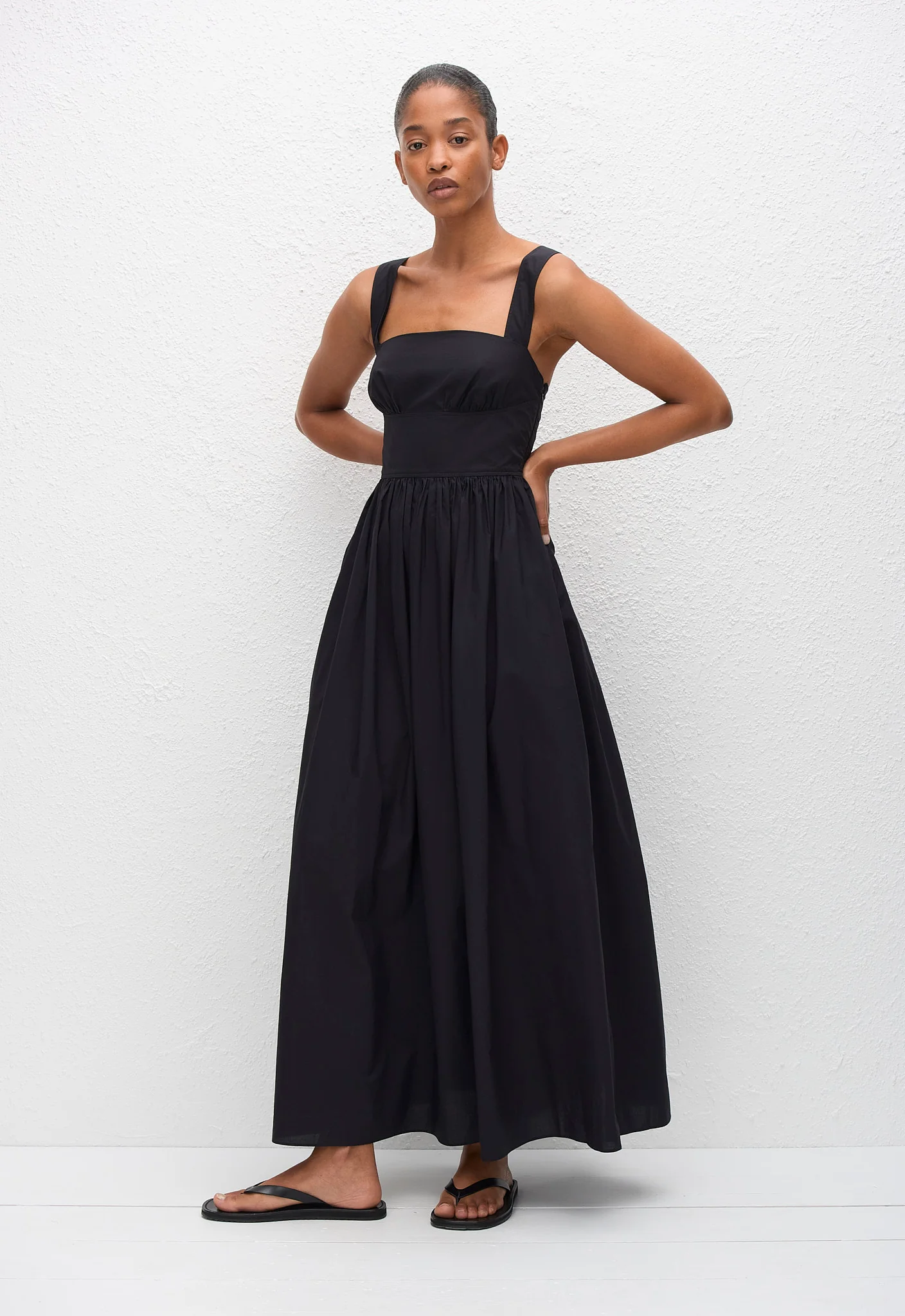 Crossback Midi Dress - Black - Image 2