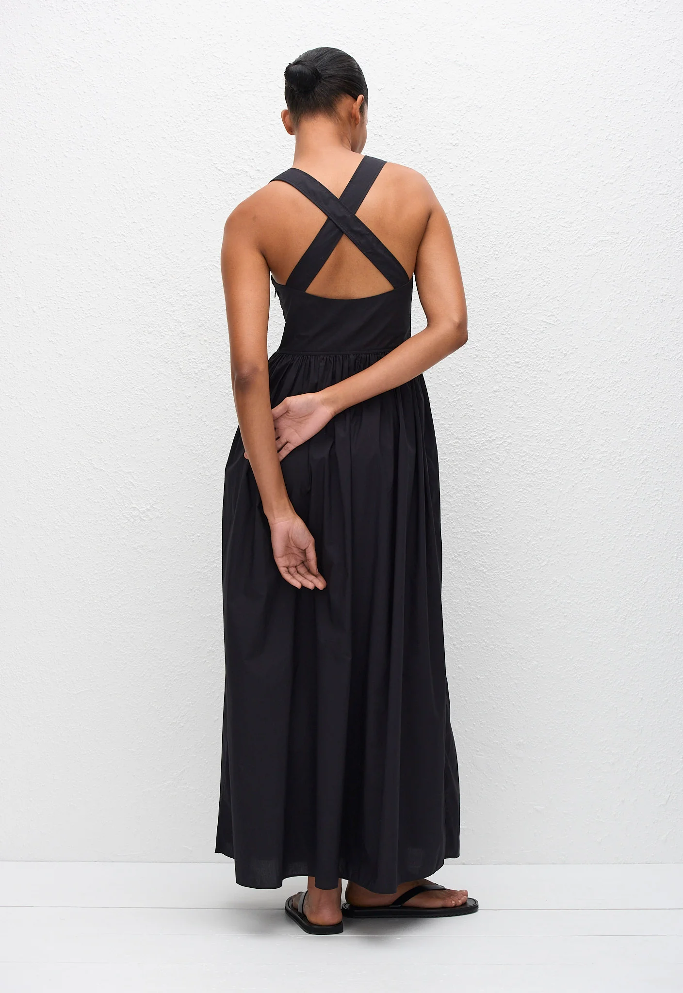 Crossback Midi Dress - Black - Image 3