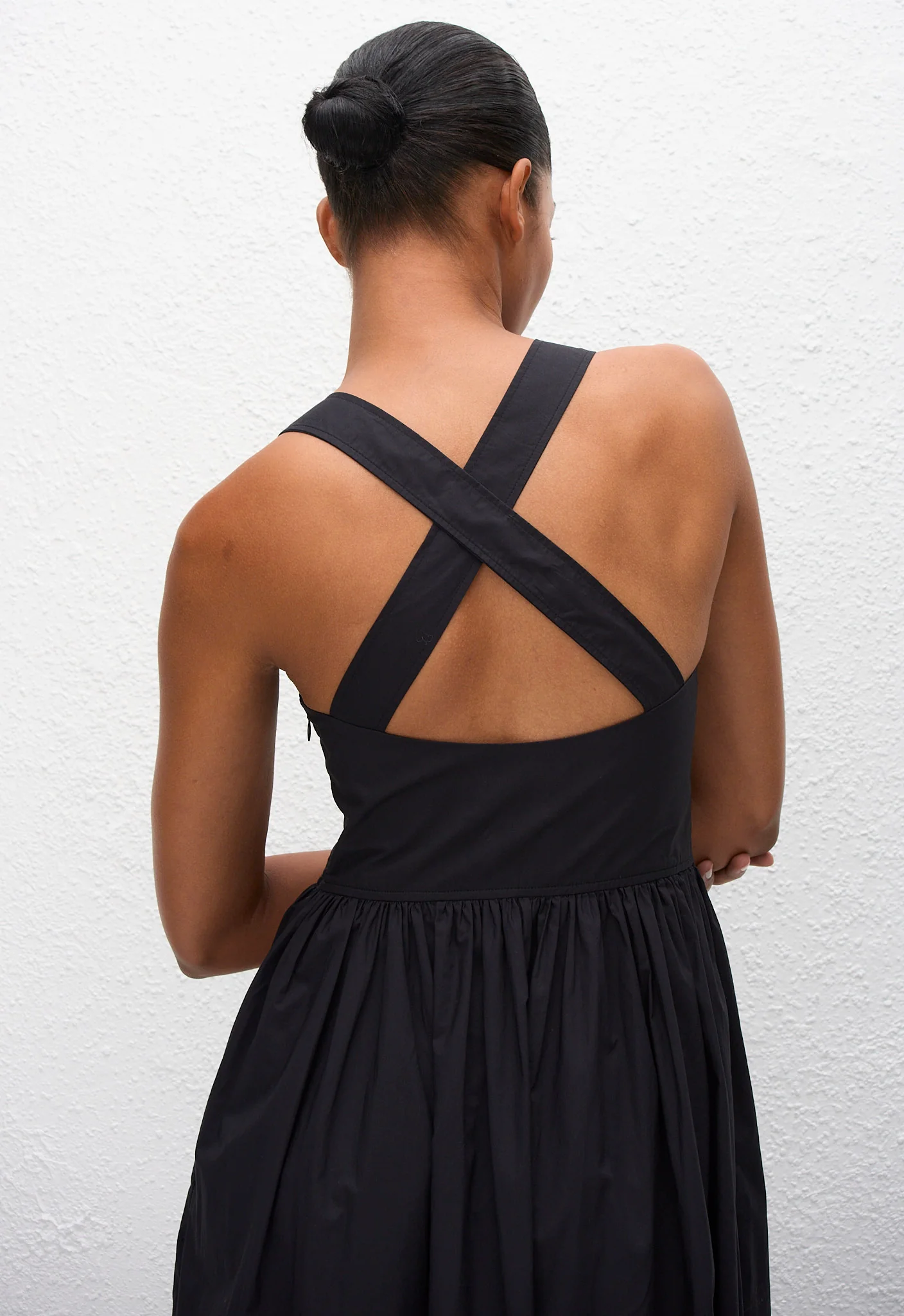 Crossback Midi Dress - Black - Image 4