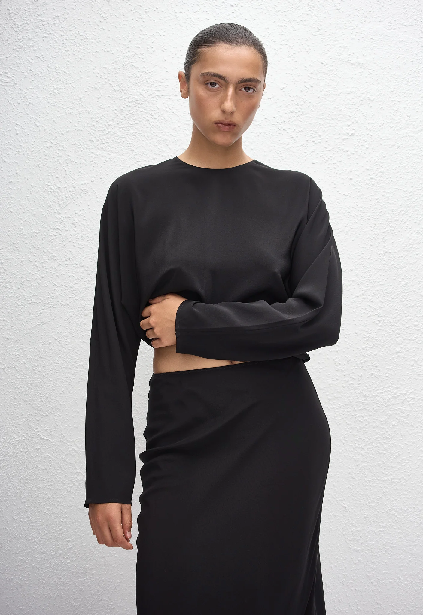 Dolman Silk Blouse - Black