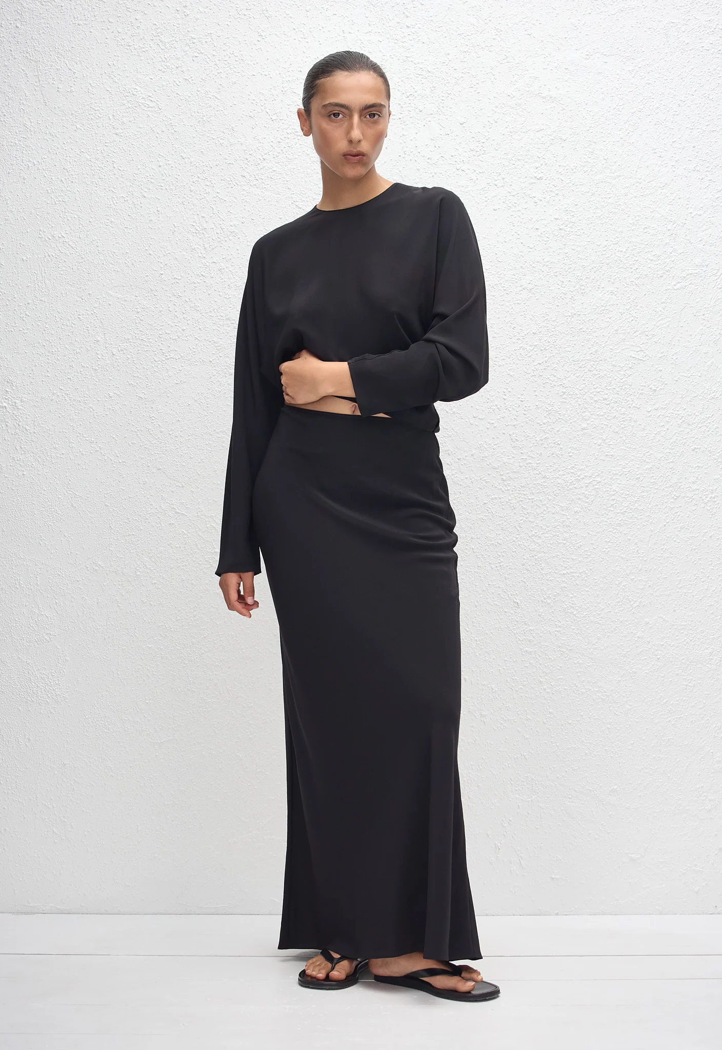 Dolman Silk Blouse - Black - Image 2