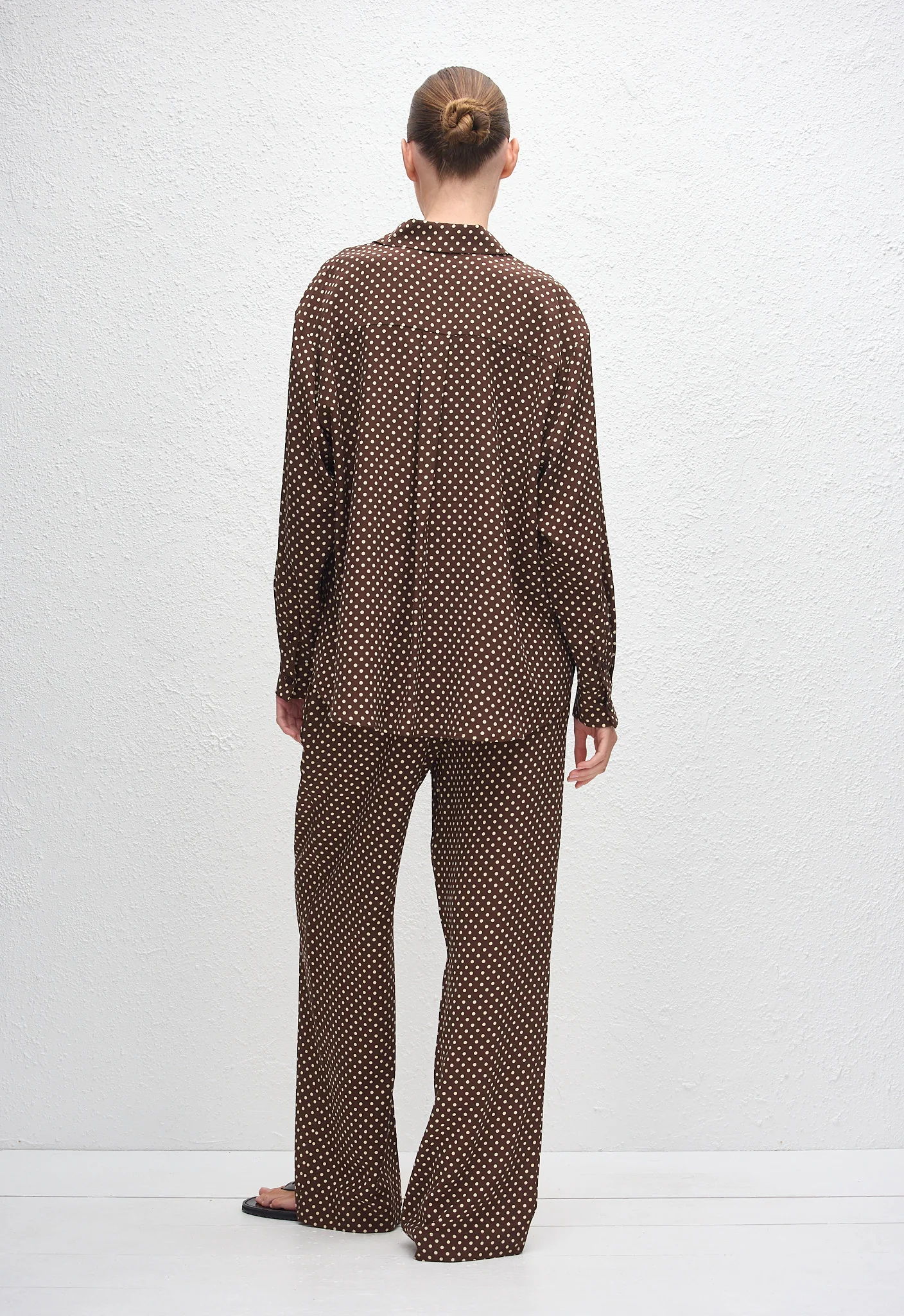 Drawstring Trouser - Polka Dot (Chocolate) - Image 3