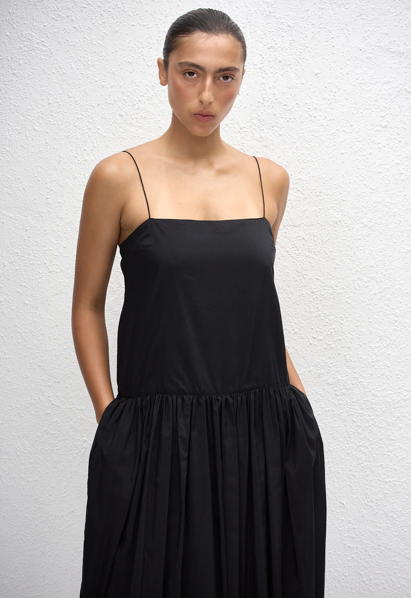 Drop Waist Midi Dress - Black - Image 2
