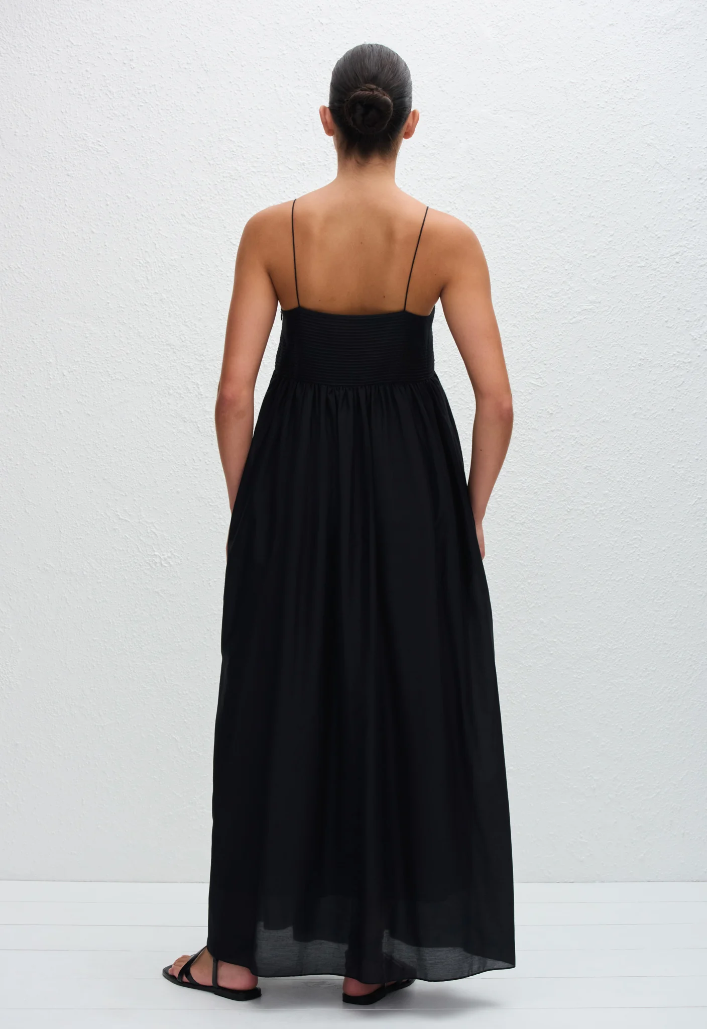 Empire Pintuck Bodice Dress - Black - Image 5