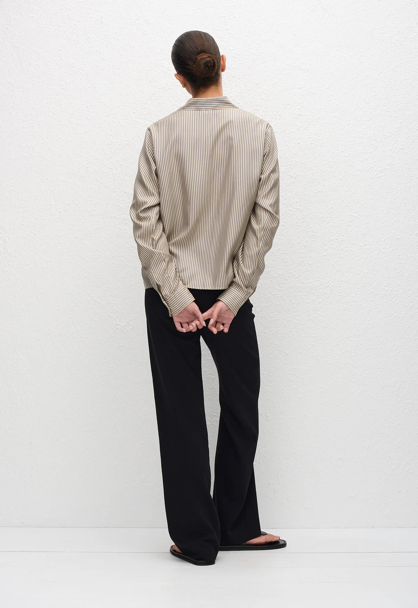 Fine Stripe Silk Shirt - Monaco Stripe - Image 5