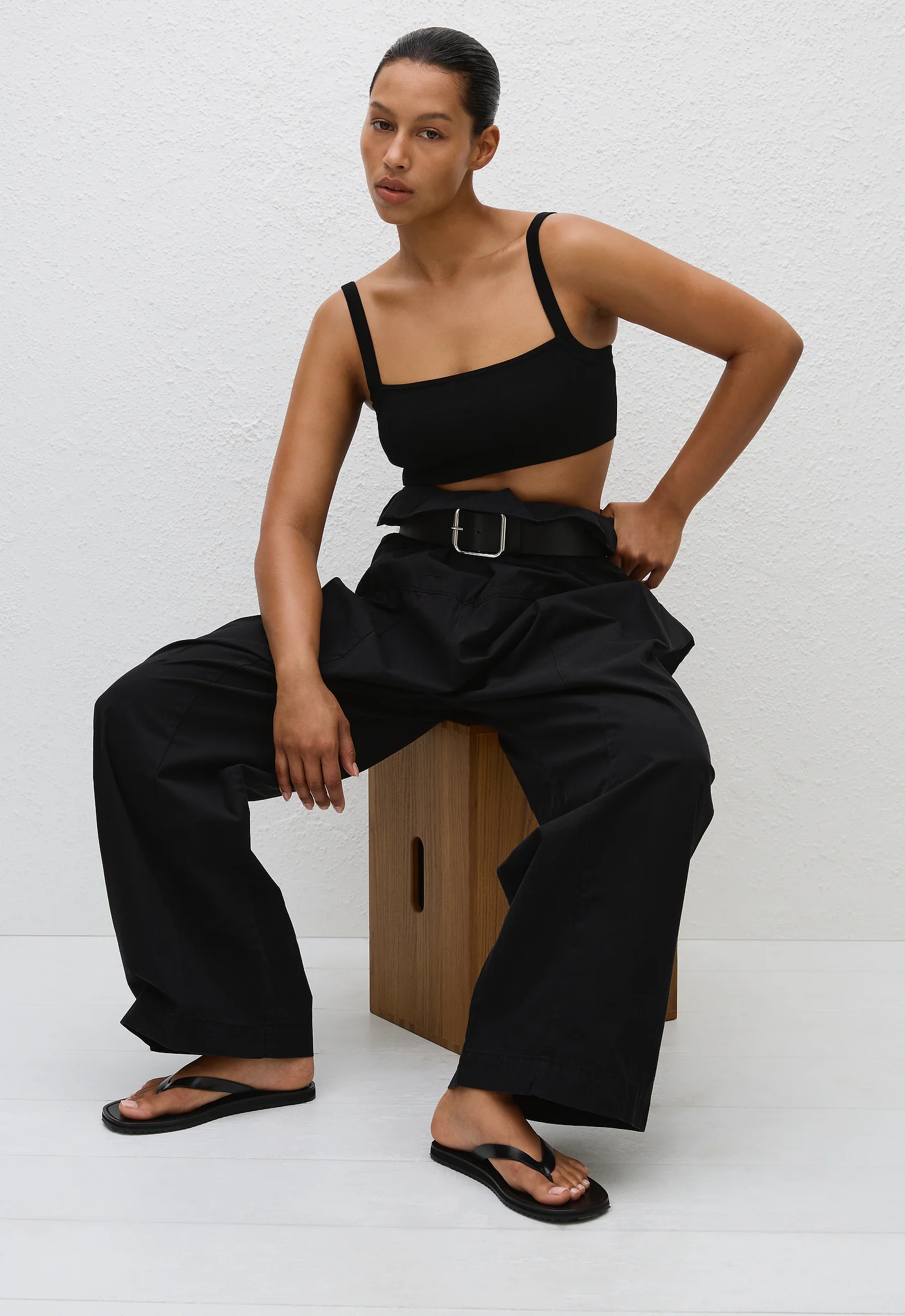Fisherman Drawcord Pant - Black - Image 2