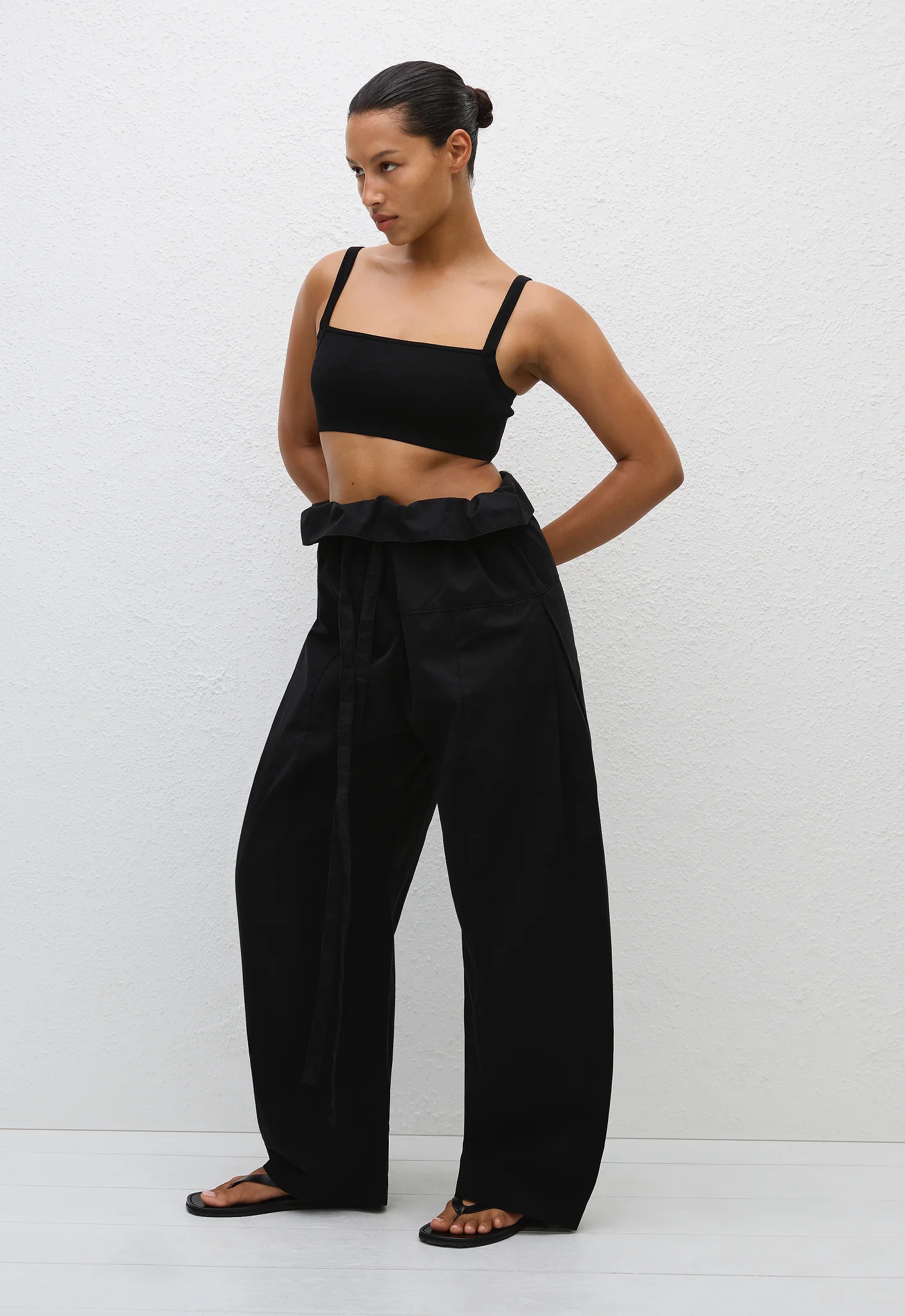 Fisherman Drawcord Pant - Black - Image 3