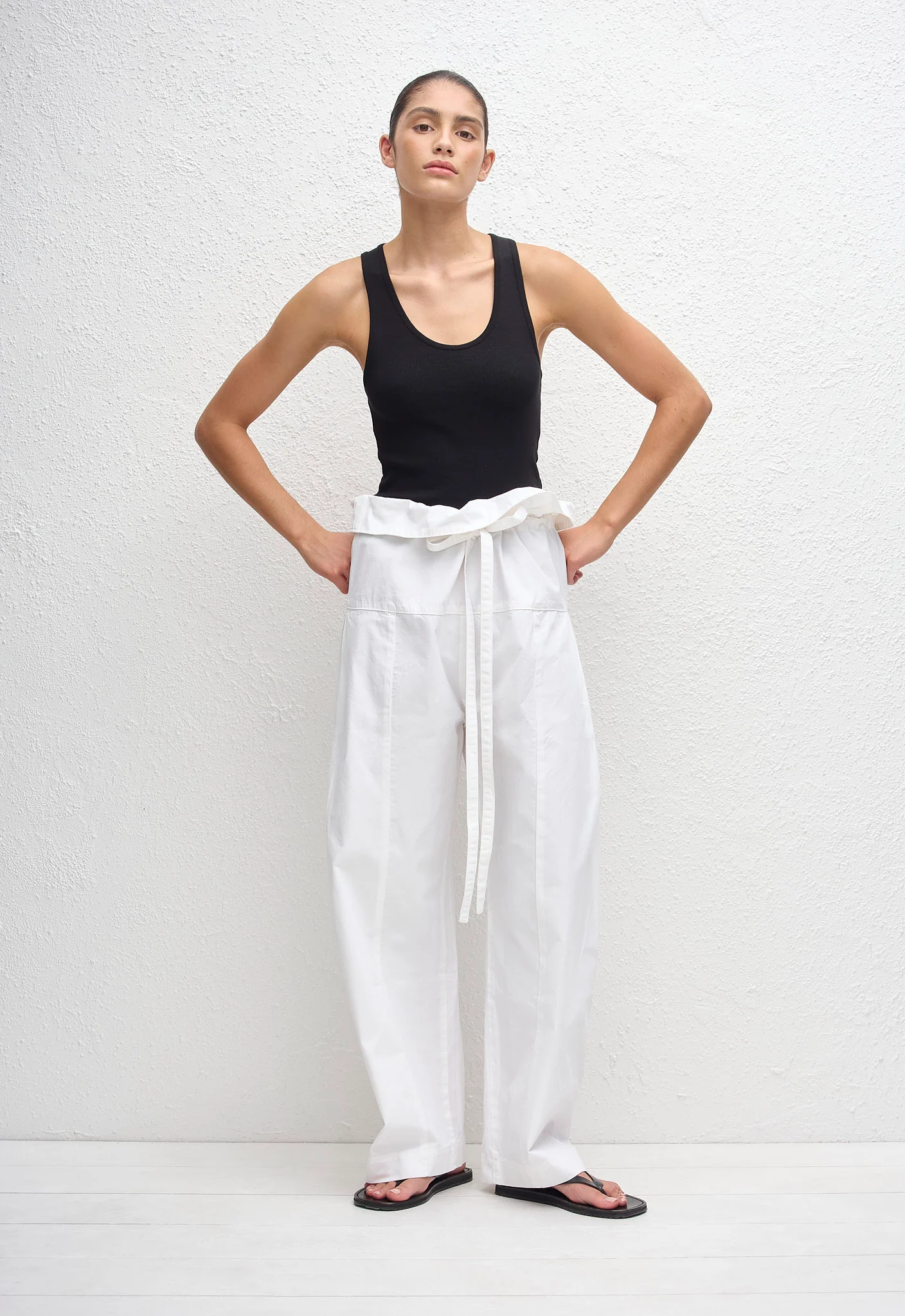 Fisherman Drawcord Pant - White