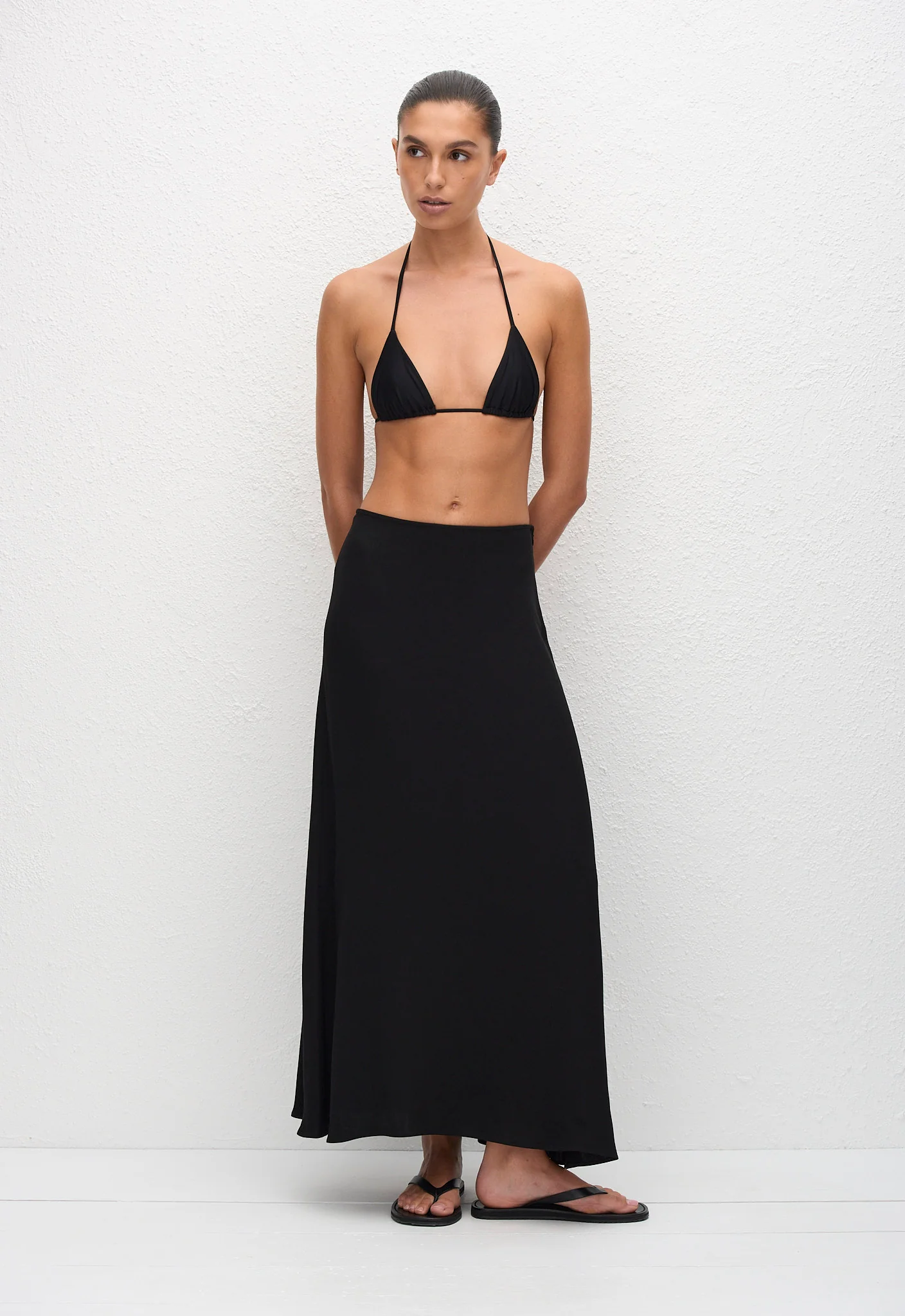 Fluid Midi Skirt - Black - Image 2