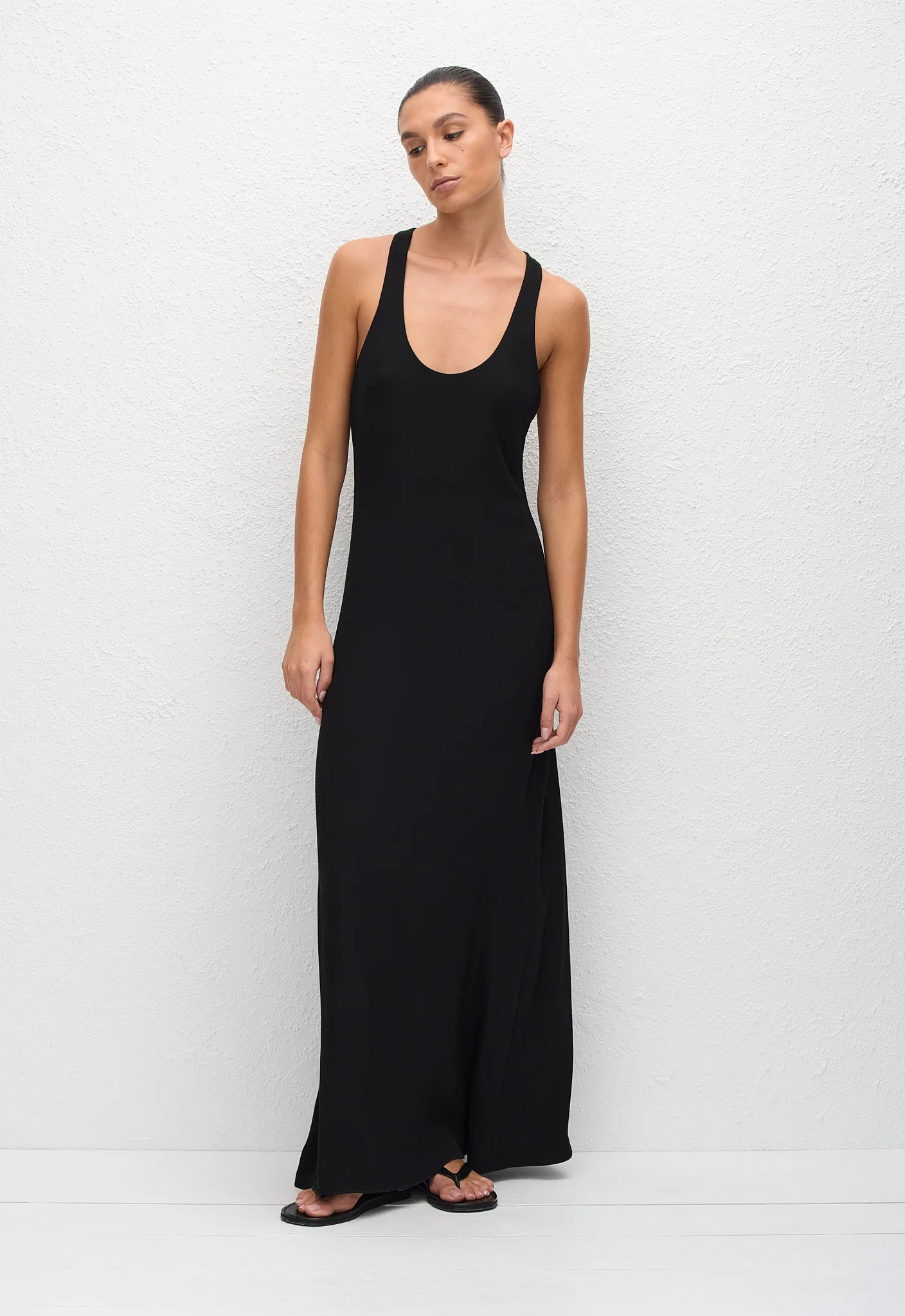 Fluid Racer Back Dress - Black - Image 2