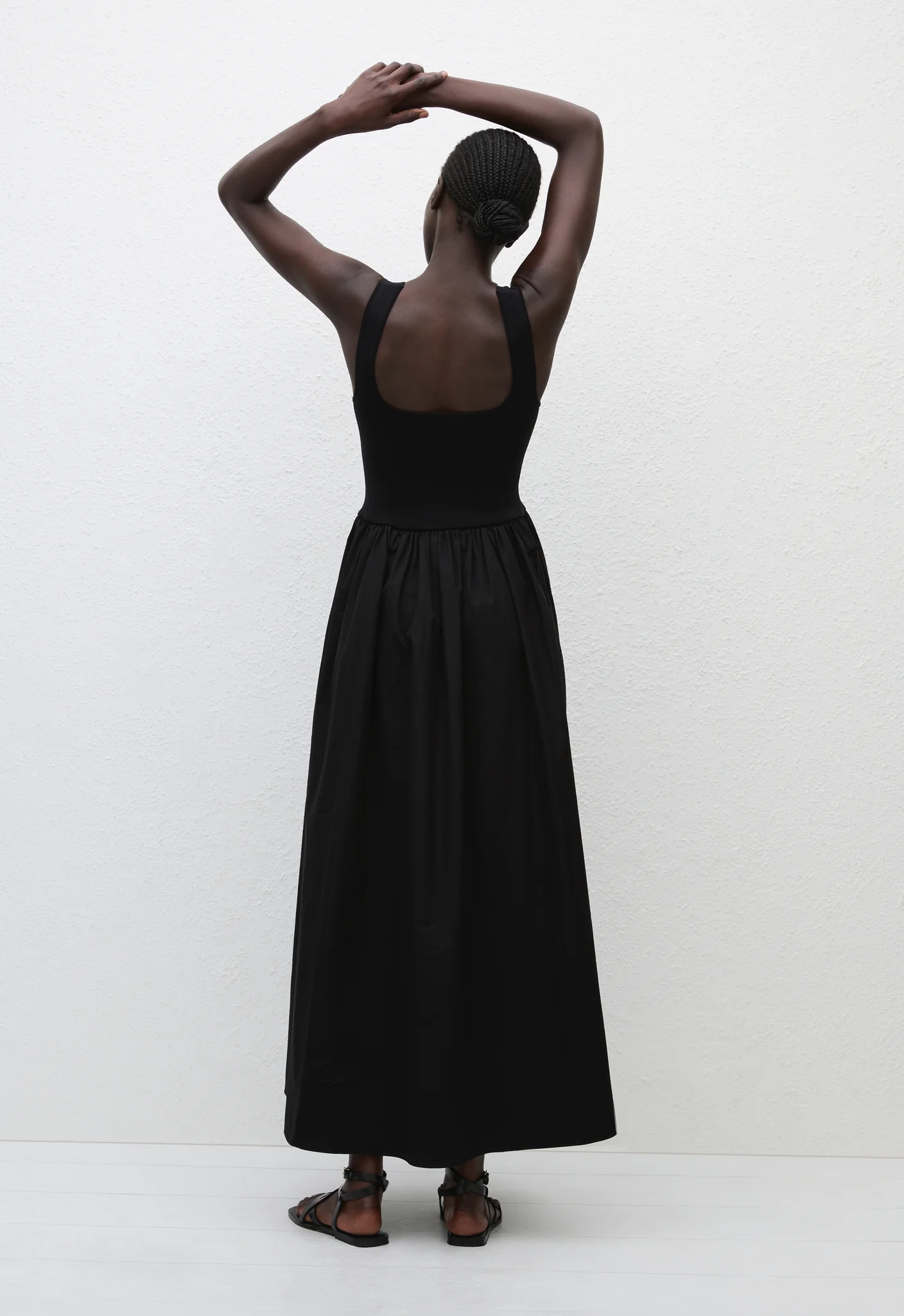 Knit And Cotton Dress - Black - Image 4