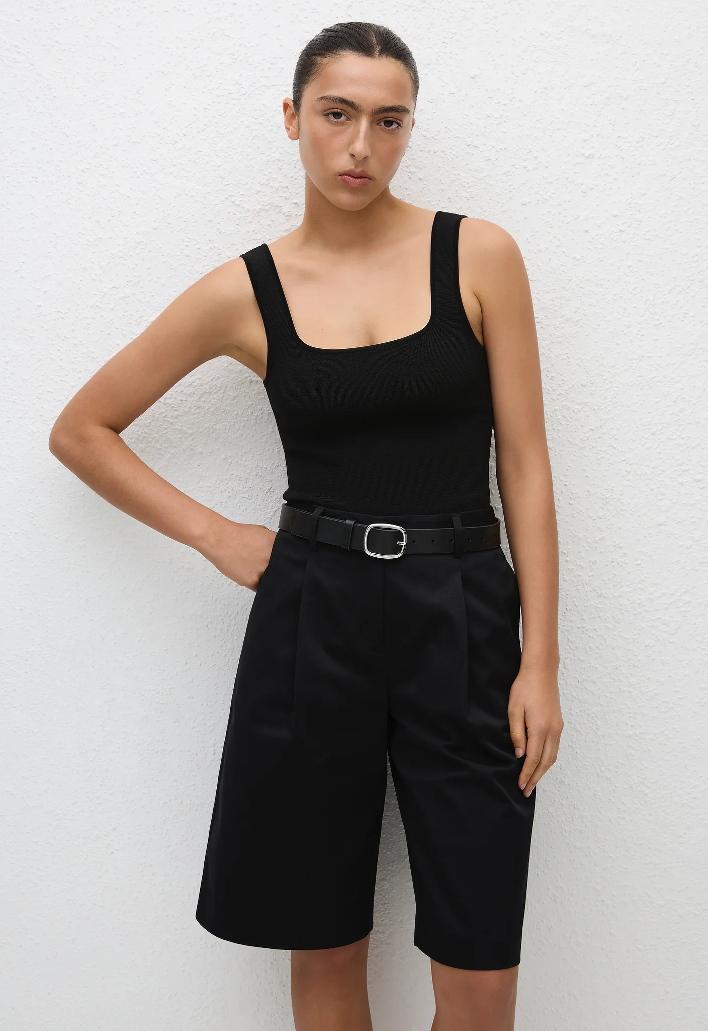 Long Chino Short - Black - Image 2
