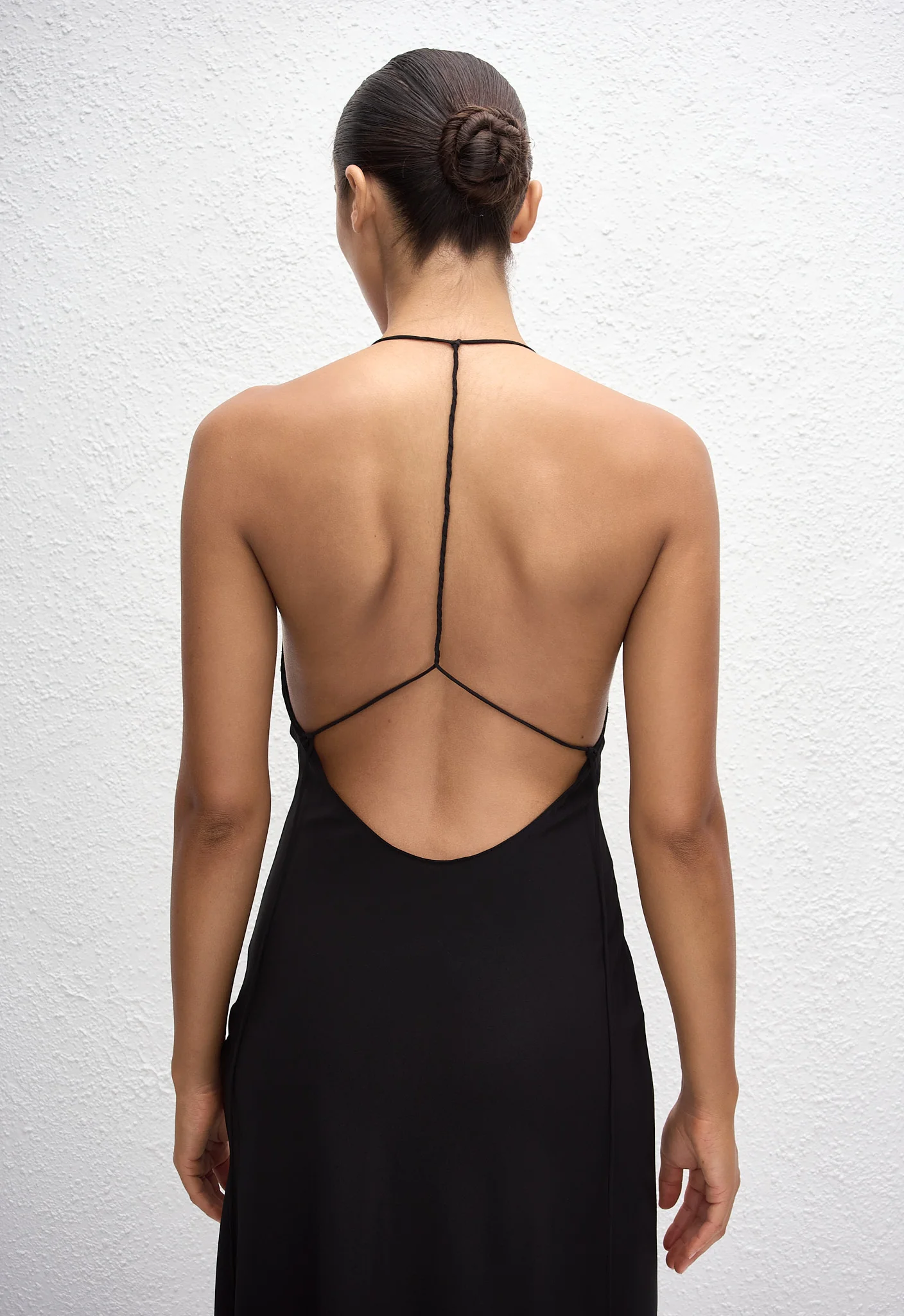 Low Back Halter Dress - Black - Image 11