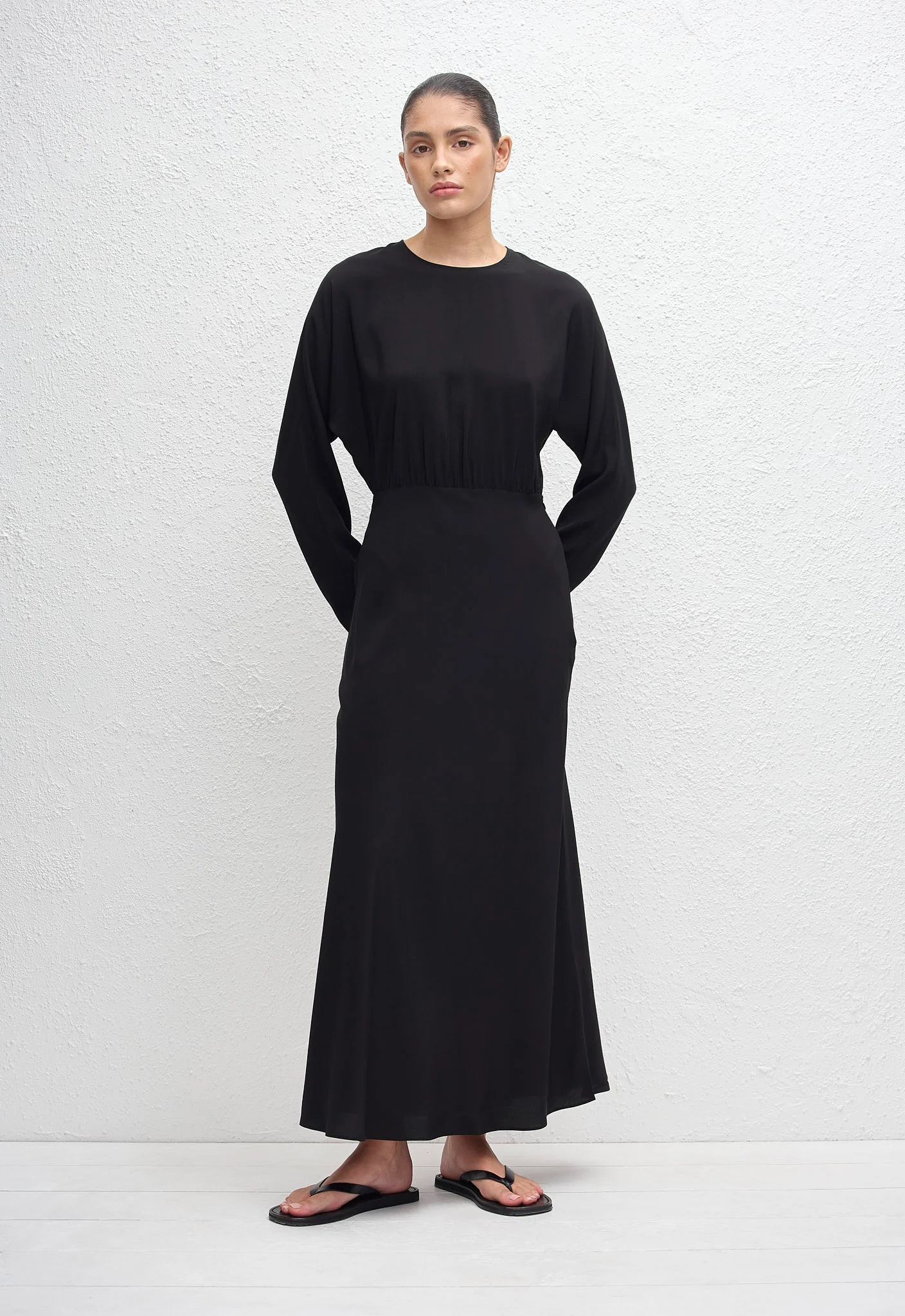 Magyar Bias Slip Dress - Black
