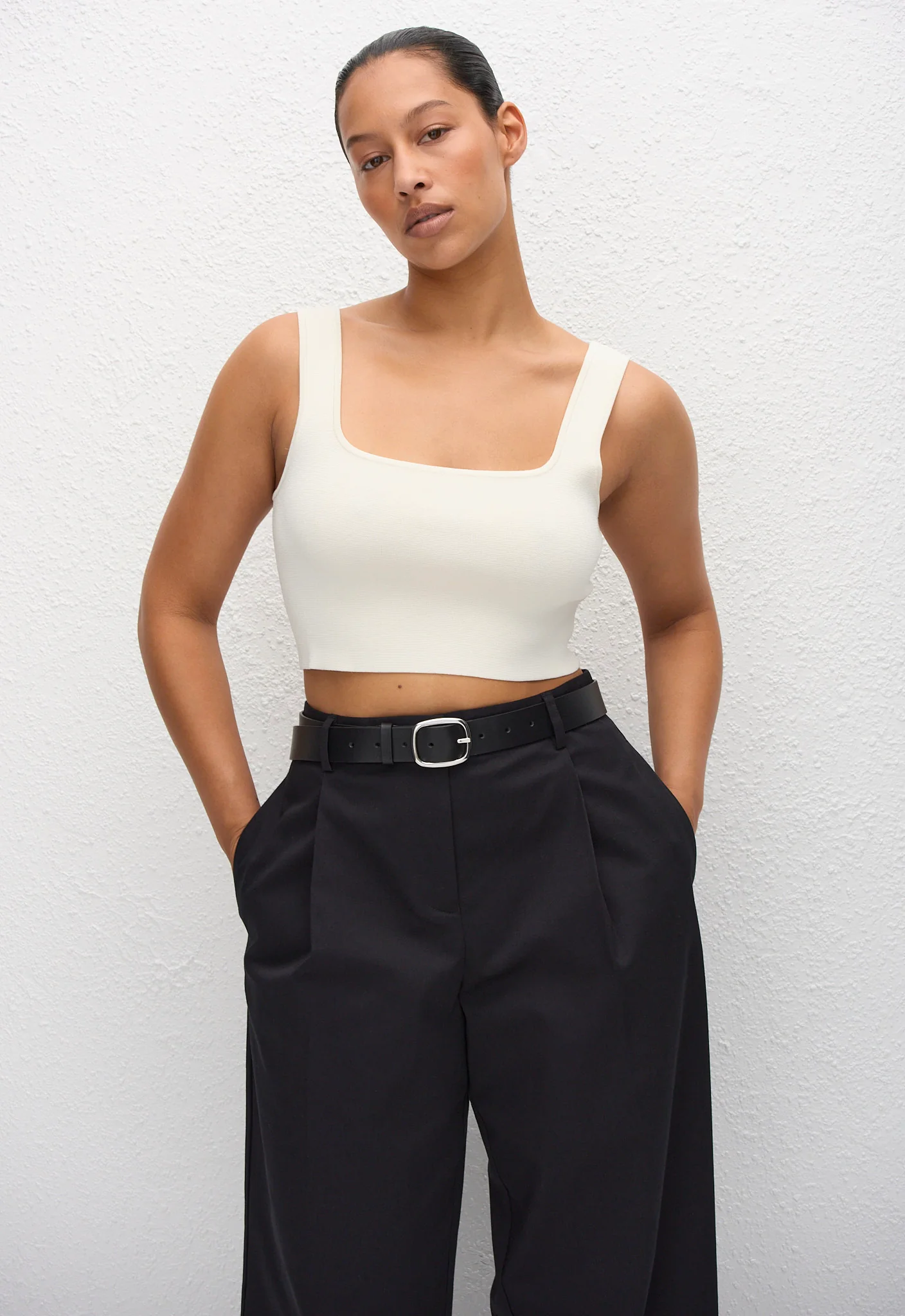 Nineties Crop Tank - Ecru - Image 2