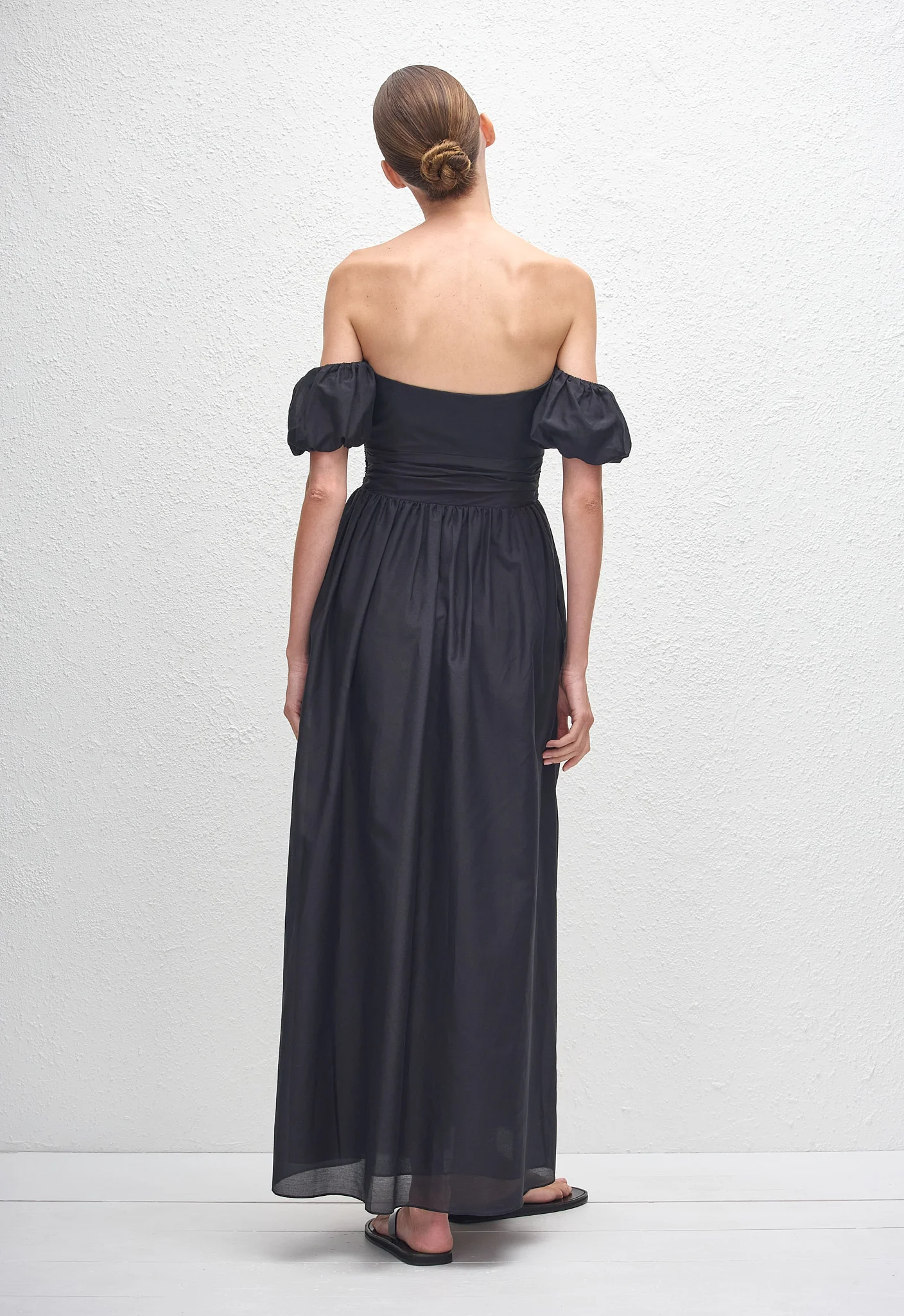 Off Shoulder Midi Dress - Black - Image 4