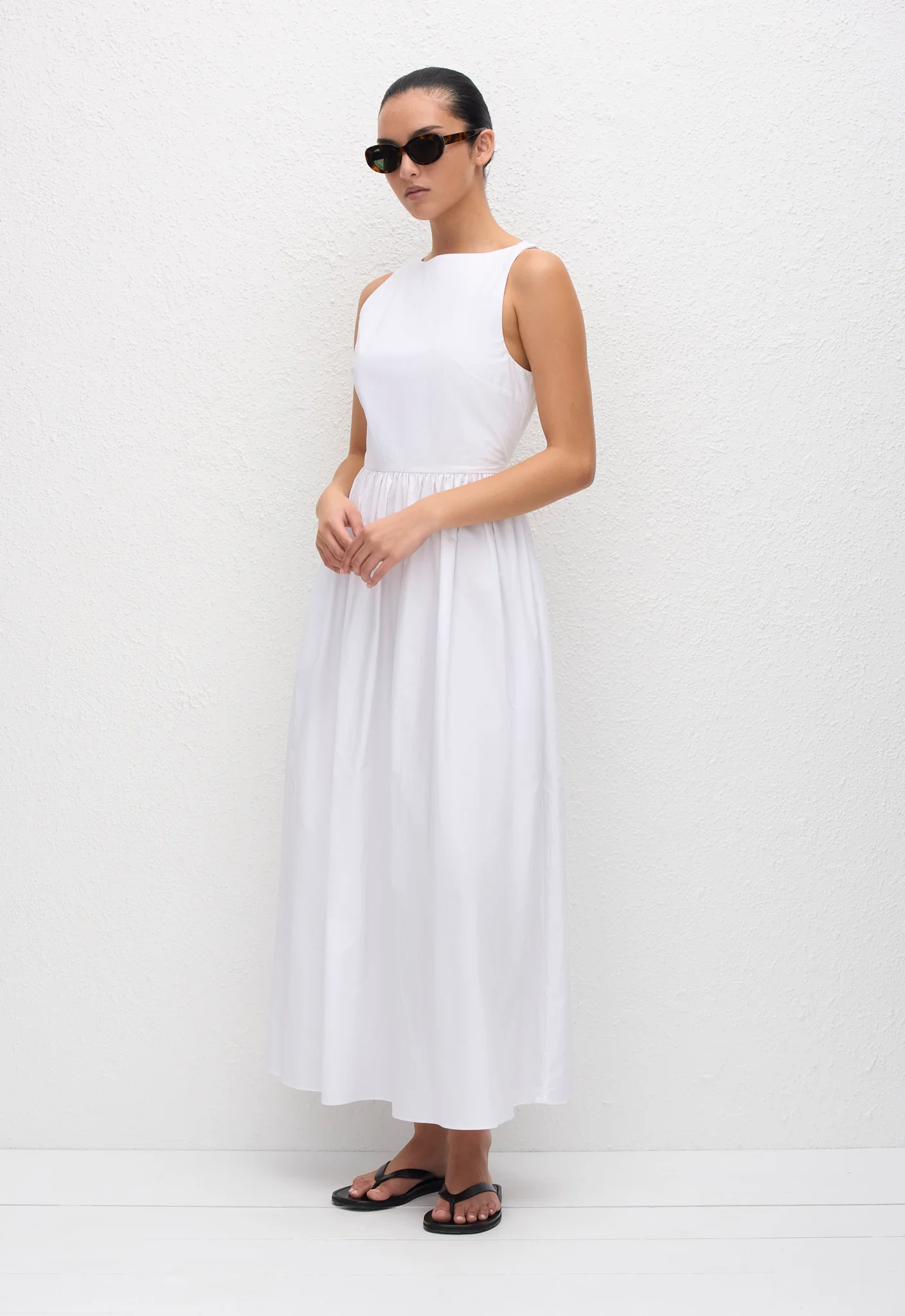 Open Back Midi Dress - White - Image 3