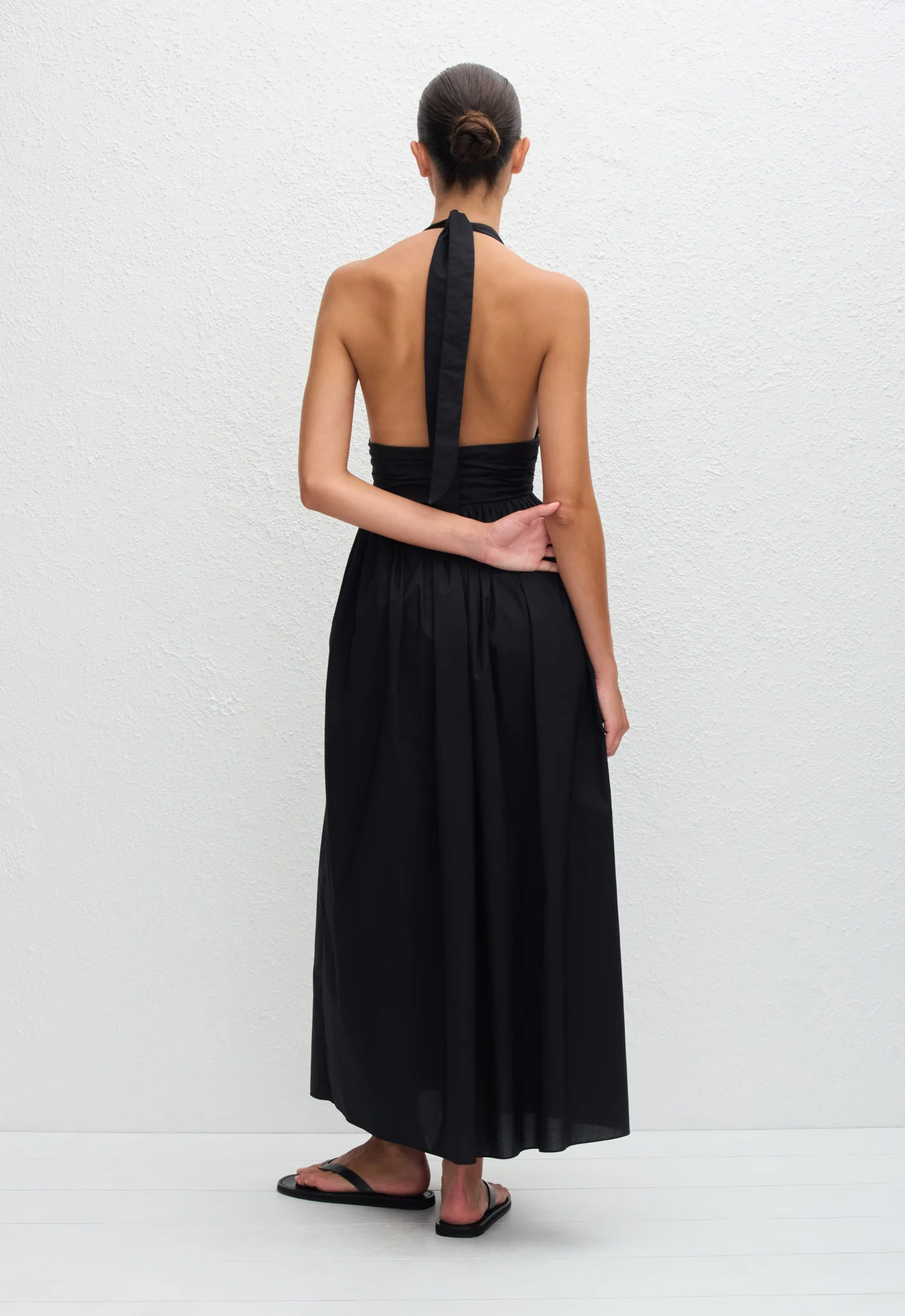 Plunge Halter Dress - Black - Image 4