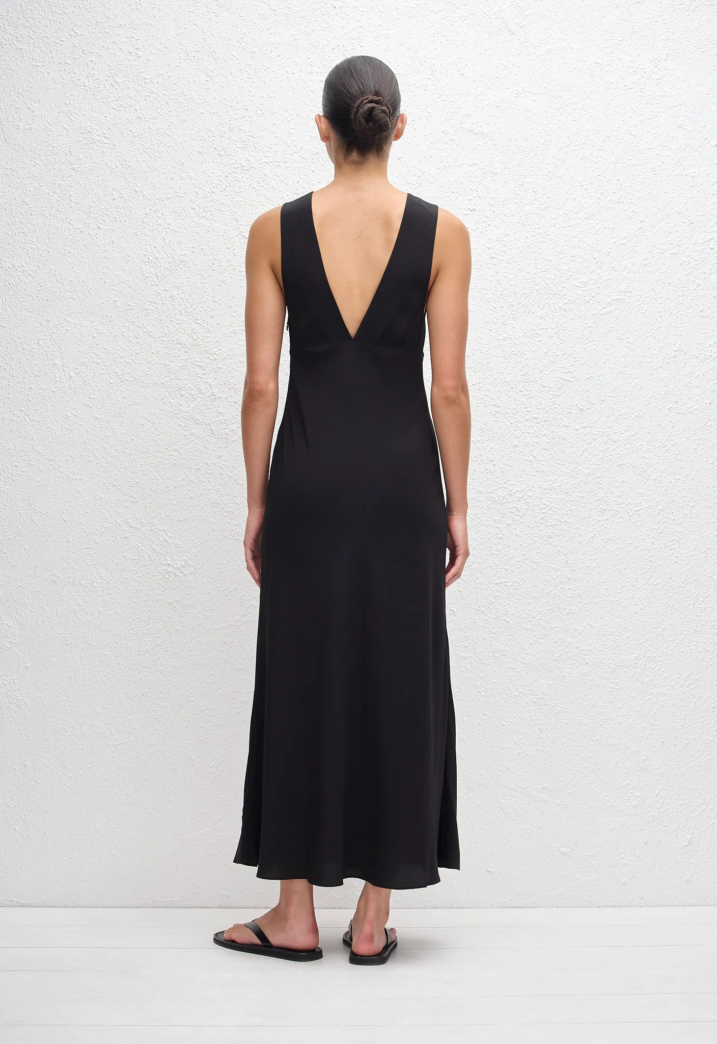 Plunge Slip Dress - Black - Image 4