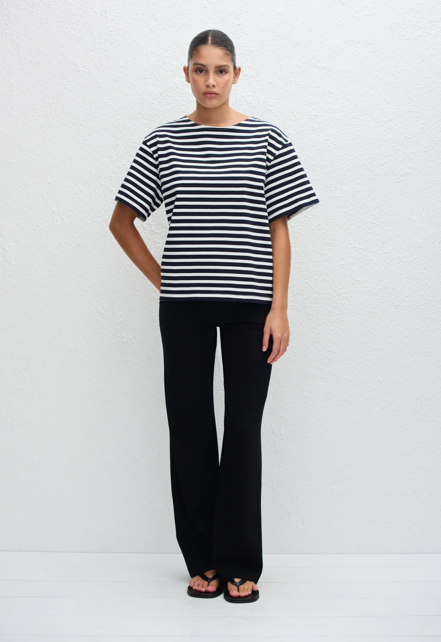 Relaxed Stripe Tee - French Navy - Image 2