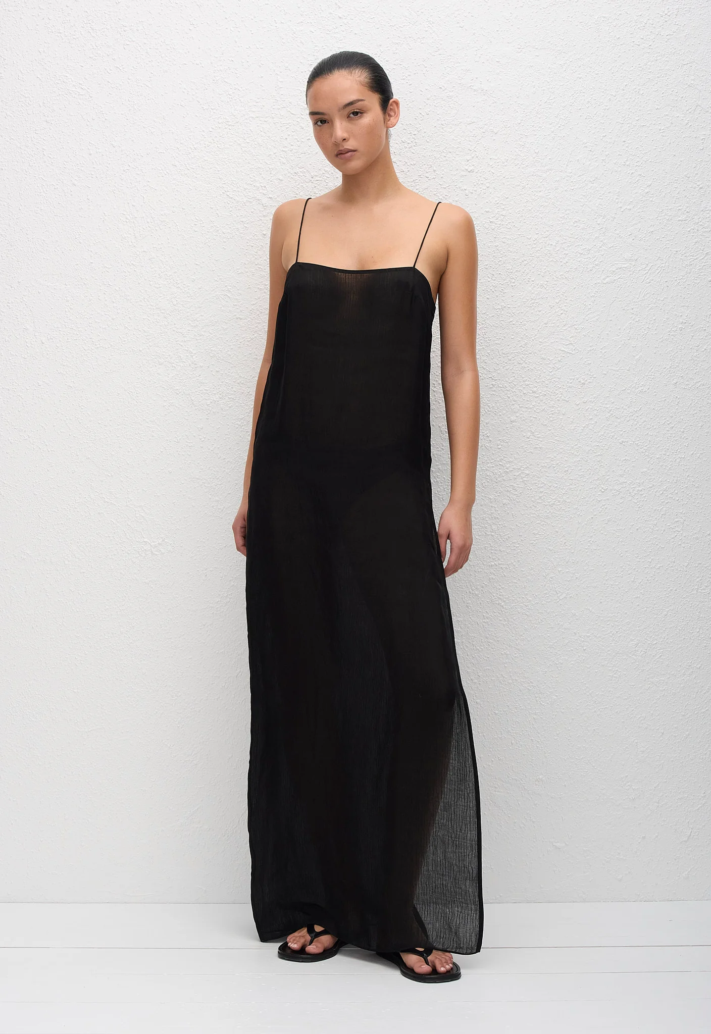 Sheer Cami Dress - Black - Image 2