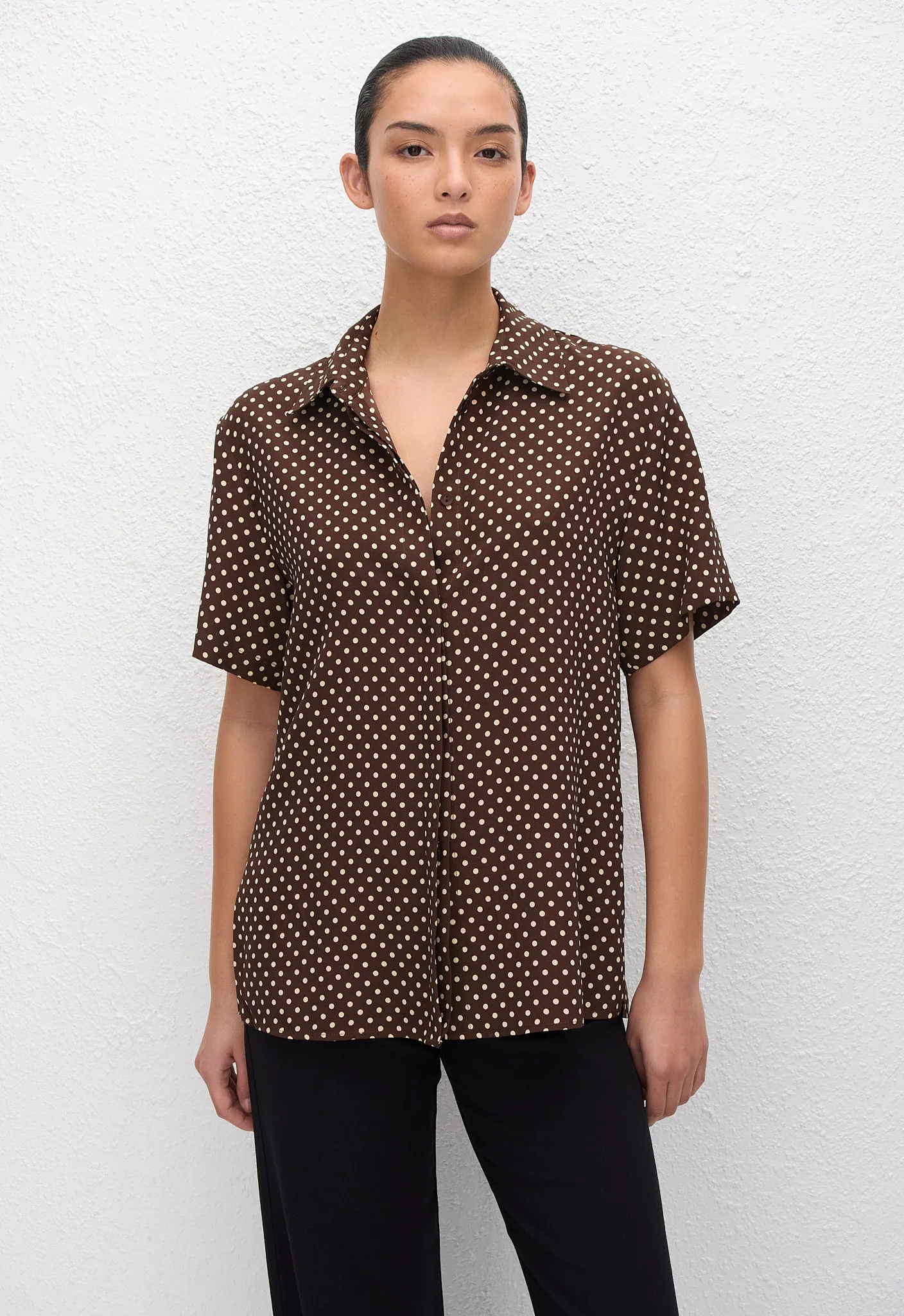 Short Sleeve Shirt - Polka Dot (Chocolate) - Image 2