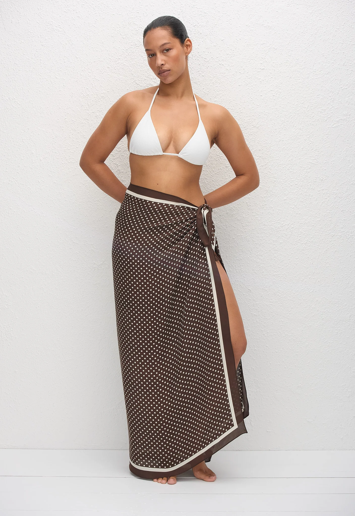 Silk Sarong - Polka Dot (Chocolate)