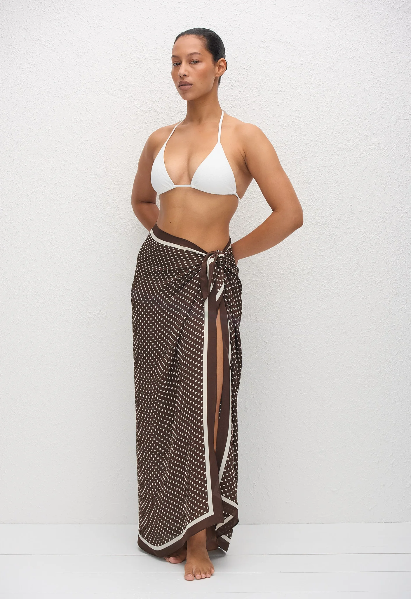 Silk Sarong - Polka Dot (Chocolate) - Image 3