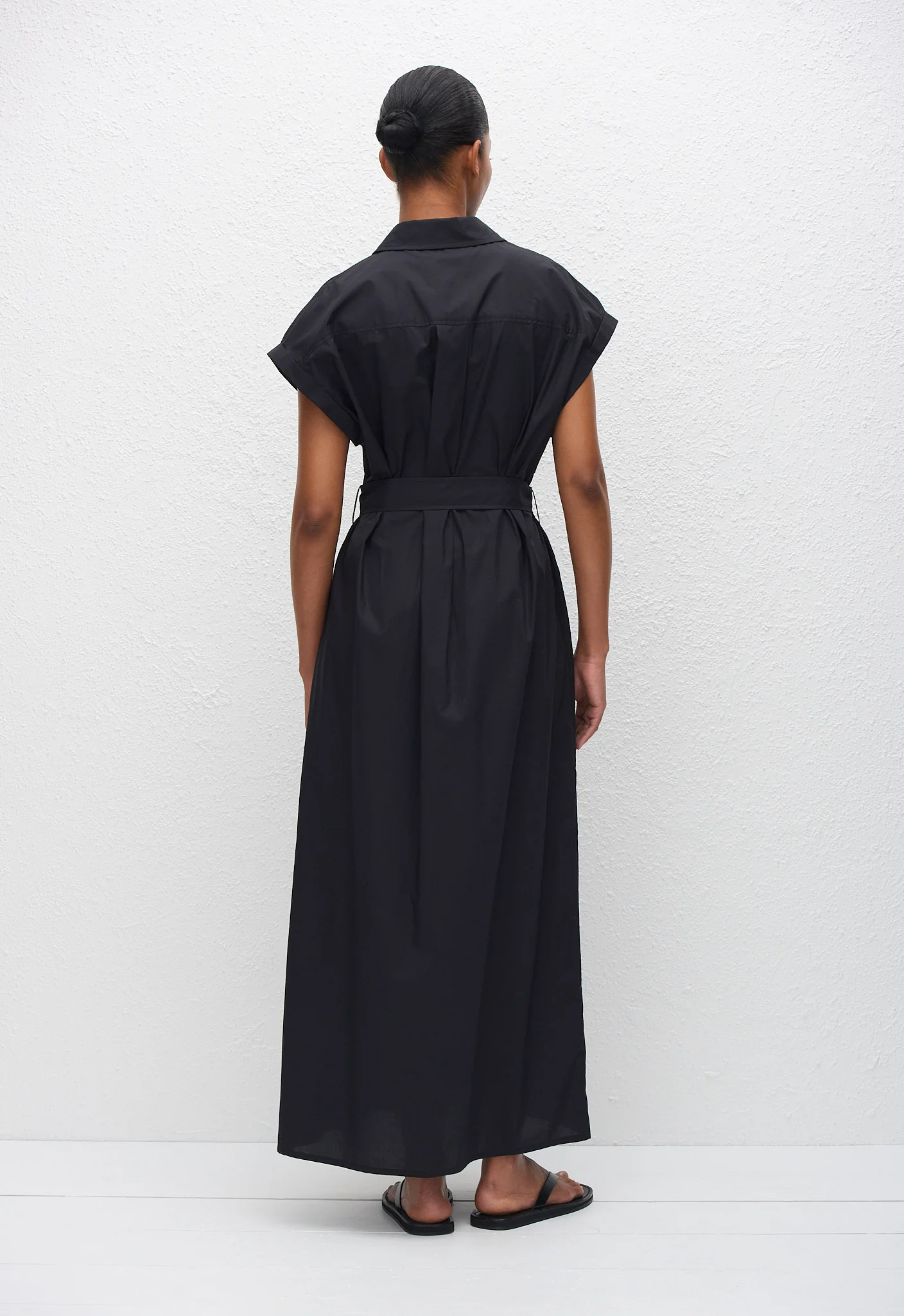 Sleeveless Shirt Dress - Black - Image 4