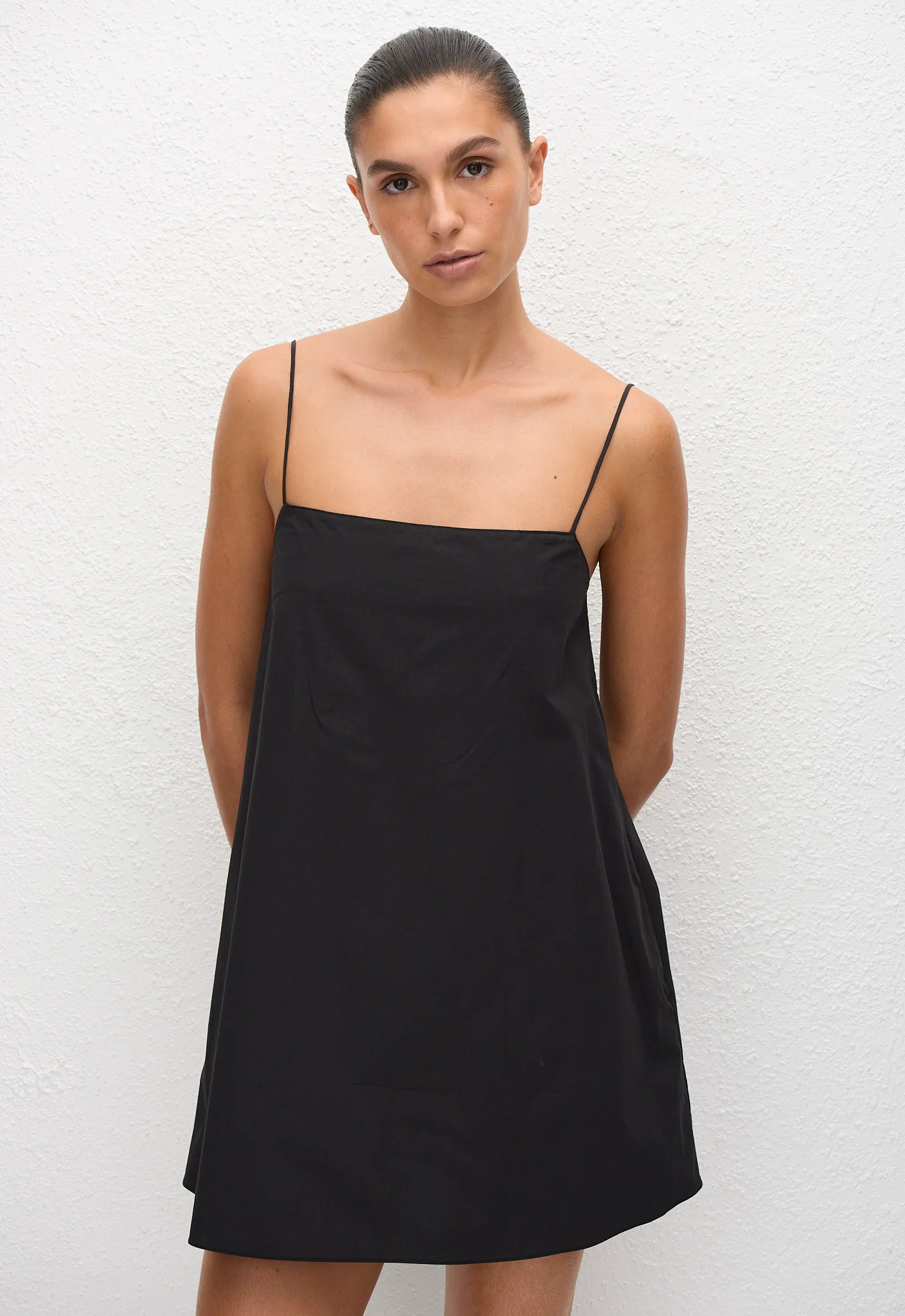 Square Cami Mini Dress - Black - Image 2