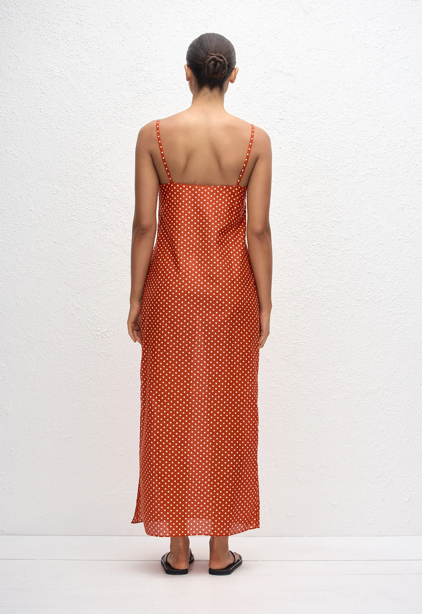 Square Shift Midi Dress - Polka Dot (Tomato) - Image 3