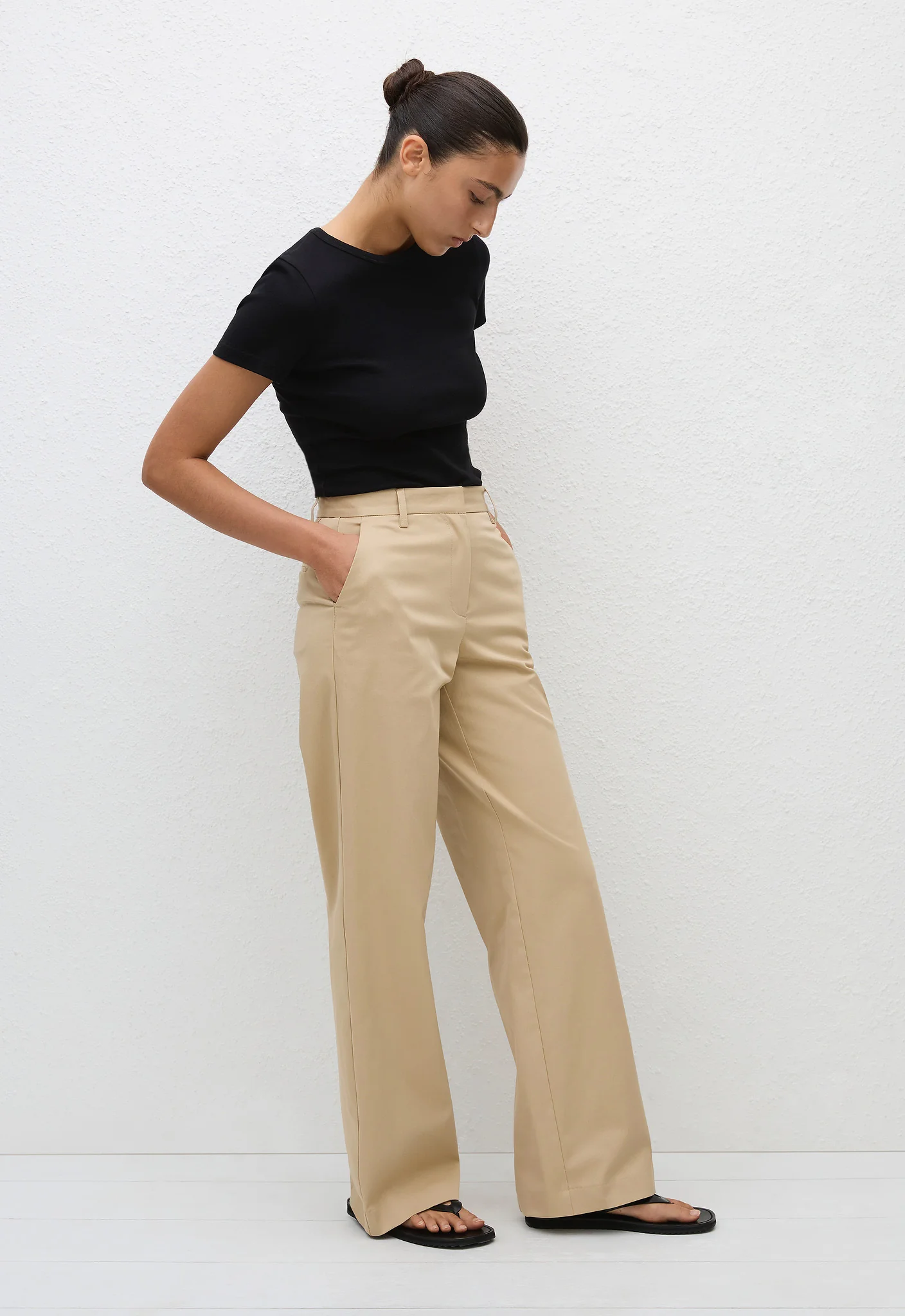 Straight Twill Trouser - Sand - Image 2
