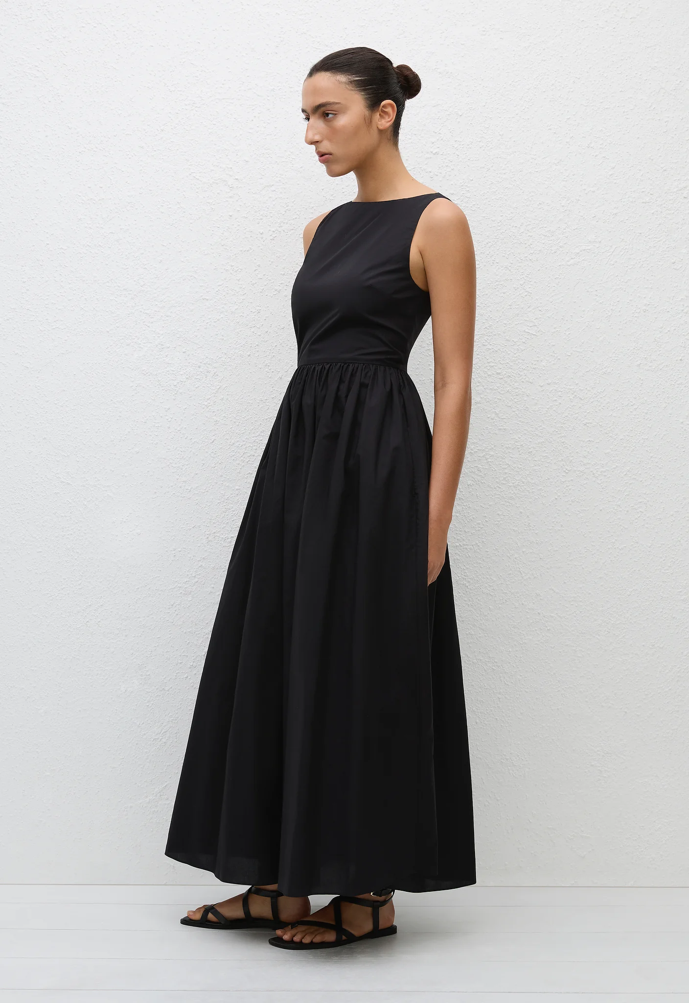 Tie Back Midi Dress - Black - Image 3