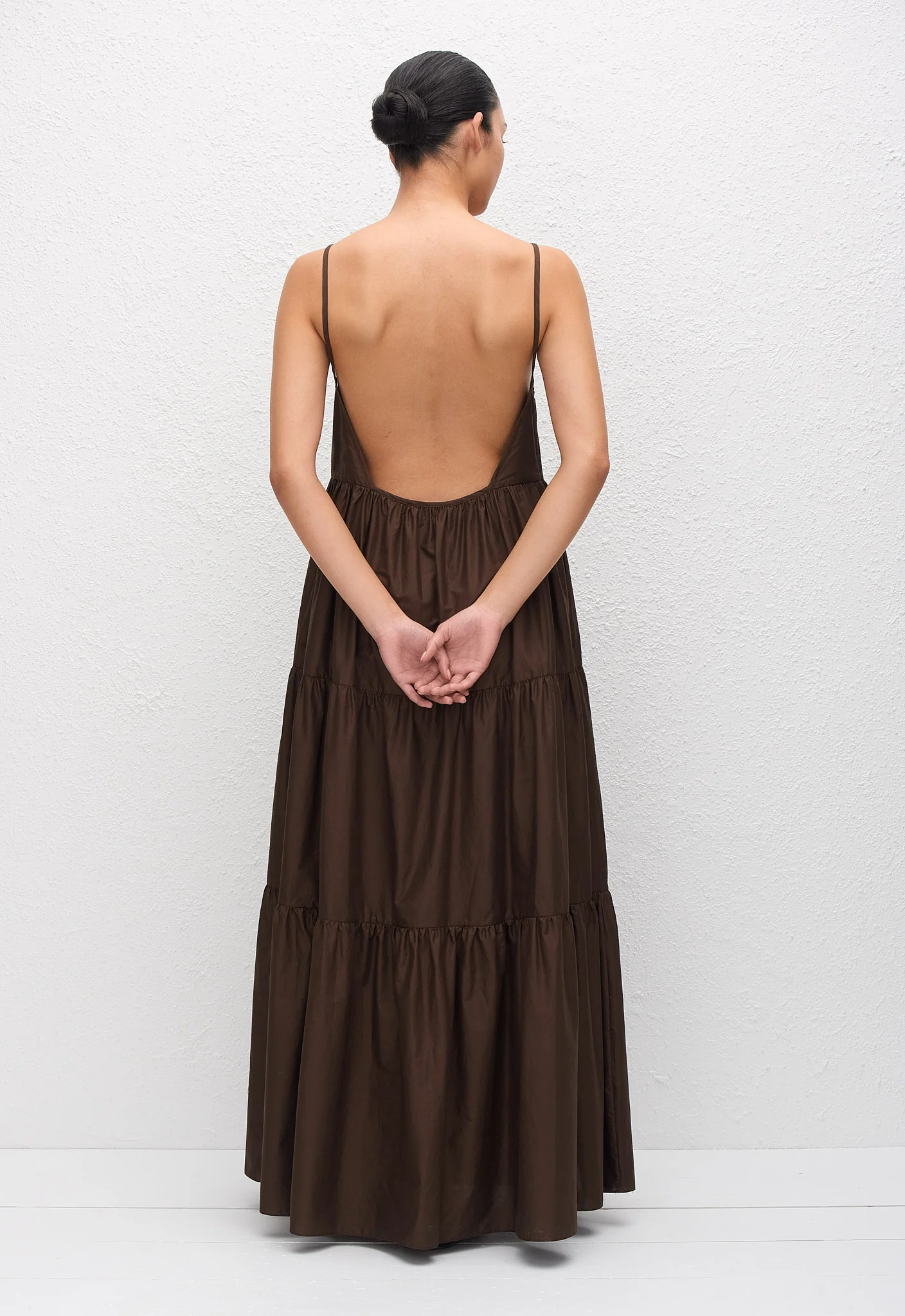 Tiered Low Back Sundress - Chocolate - Image 3