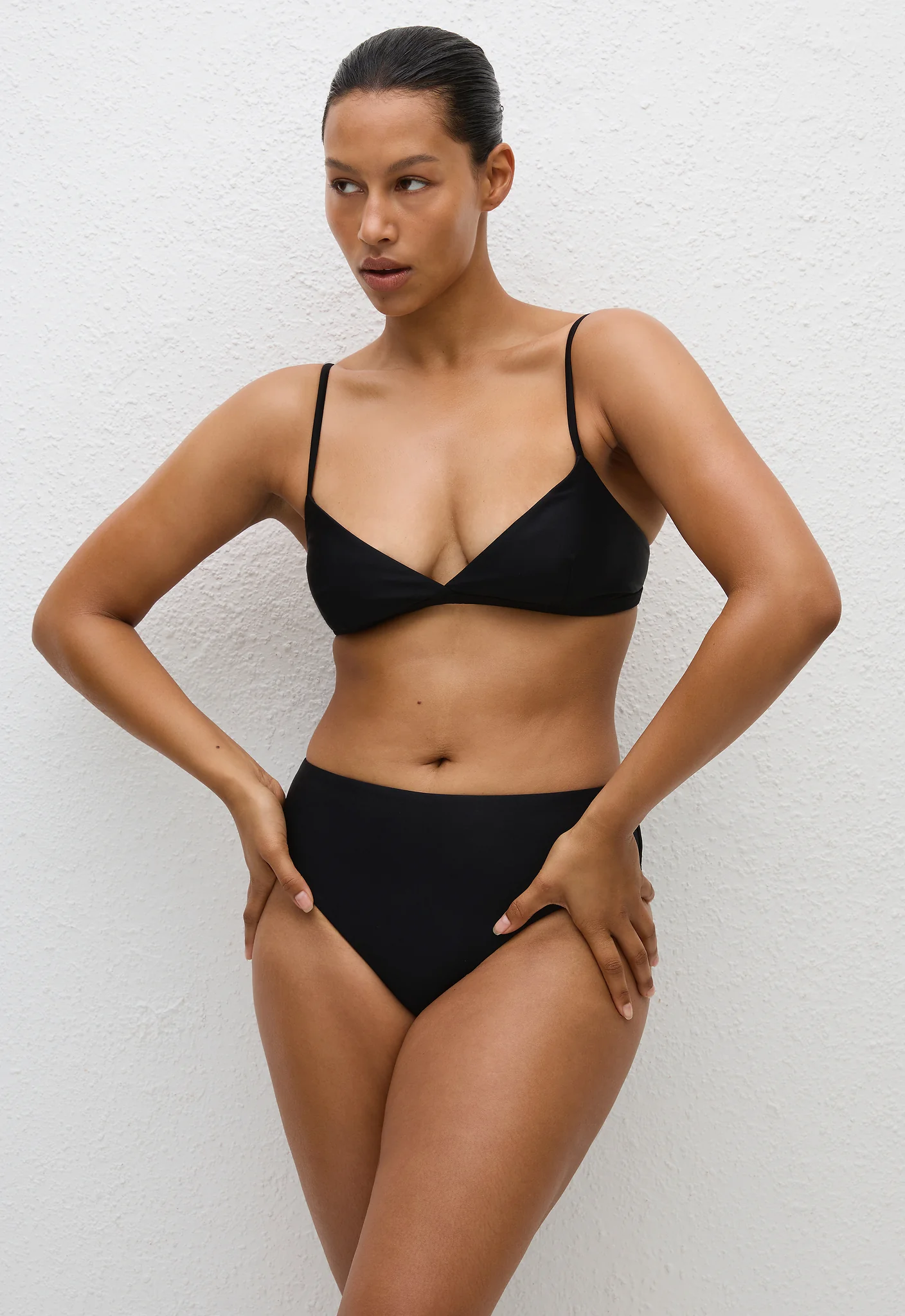 Tri Crop Top - Deep Black - Image 2